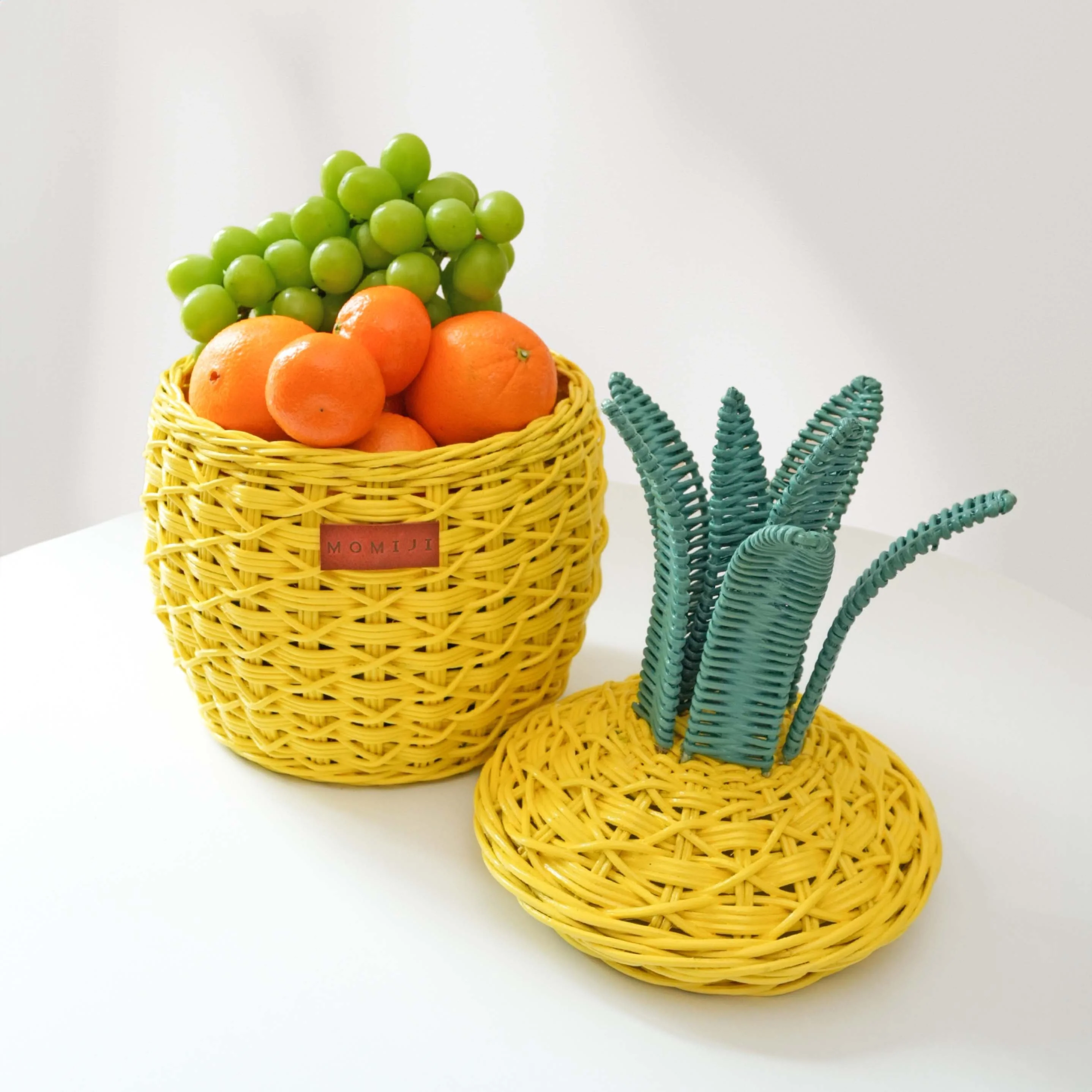 Momiji Pineapple Storage Basket Small - Yellow - Image 2