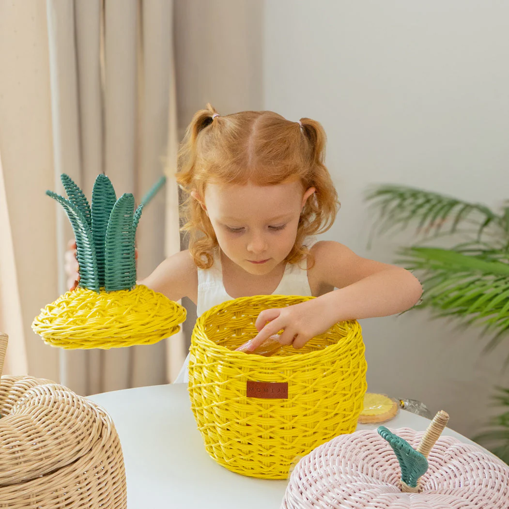 Momiji Pineapple Storage Basket Small - Yellow - Image 5