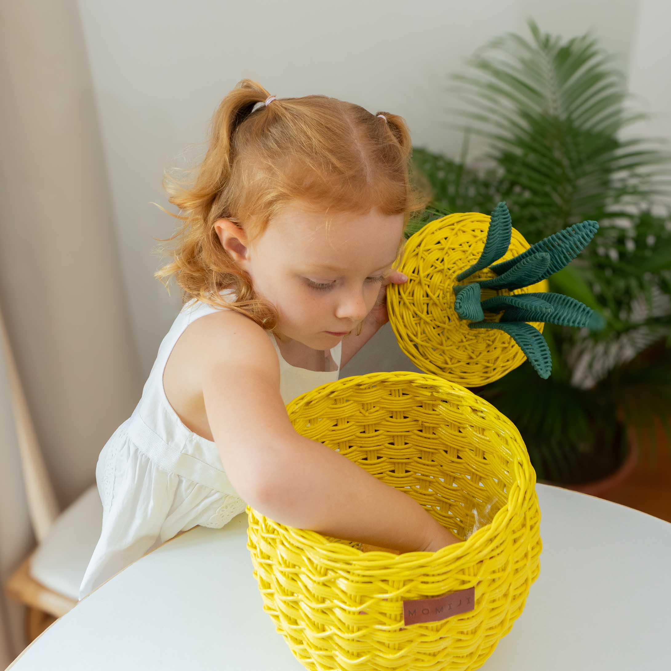 Momiji Pineapple Storage Basket Small - Yellow - Image 6