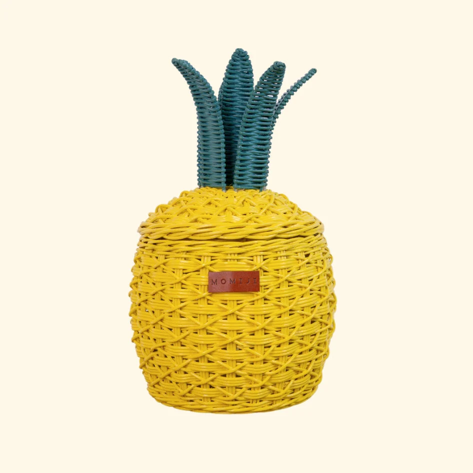 Momiji Pineapple Storage Basket Small - Yellow - Image 7