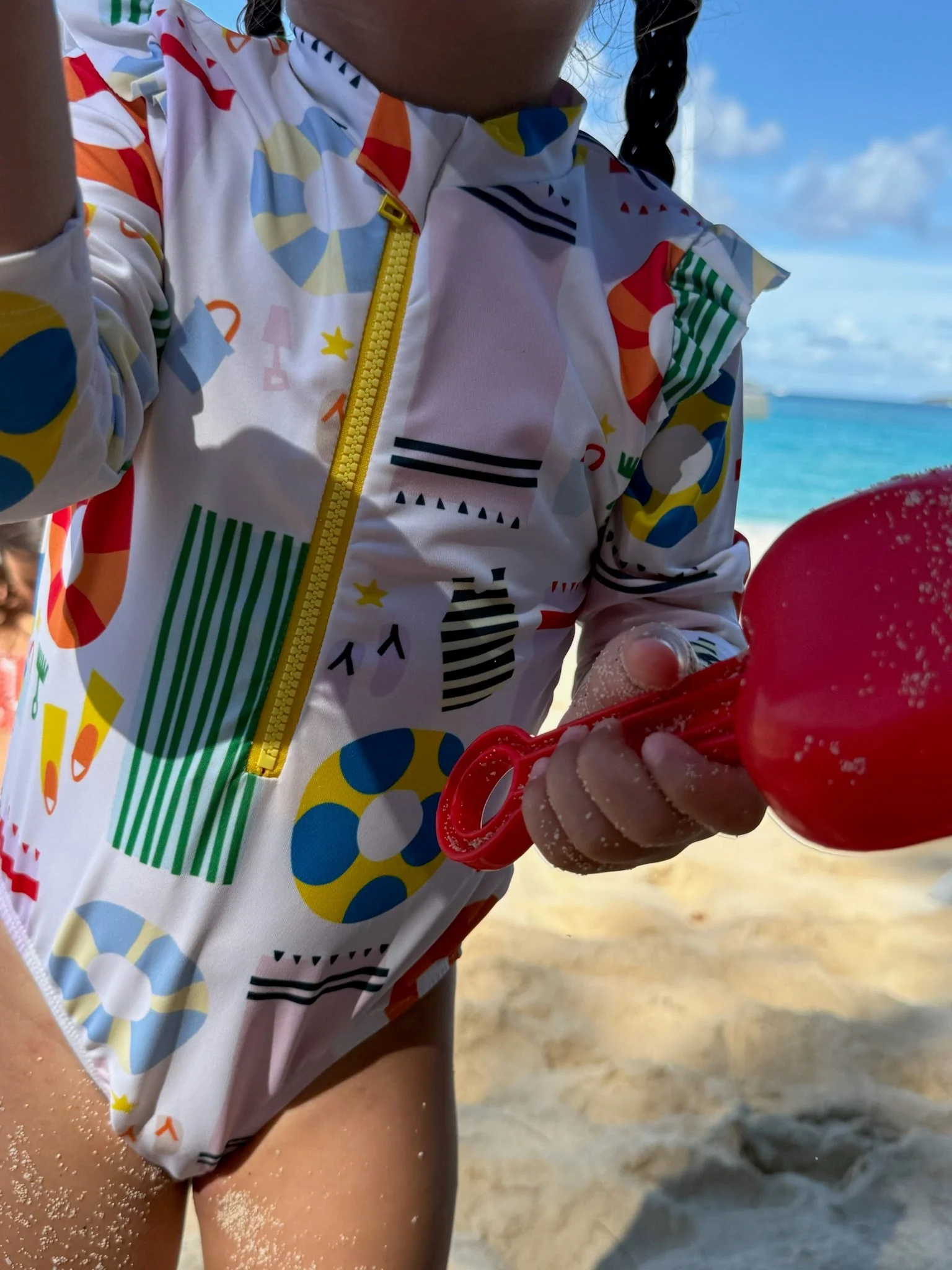 Mon Coeur Beach Baby Zipped Rashguard Onepiece - Image 3