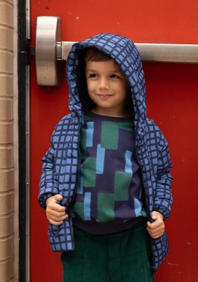 Mon Coeur Blue Grid  Puffer - Image 4
