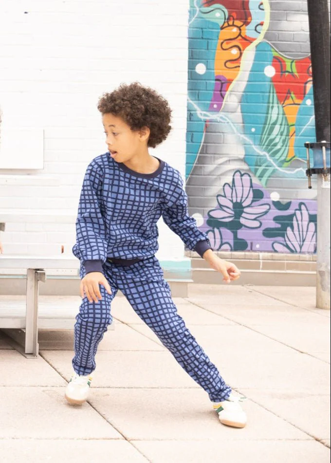 Mon Coeur Blue Grid Sweatshirt - Image 5