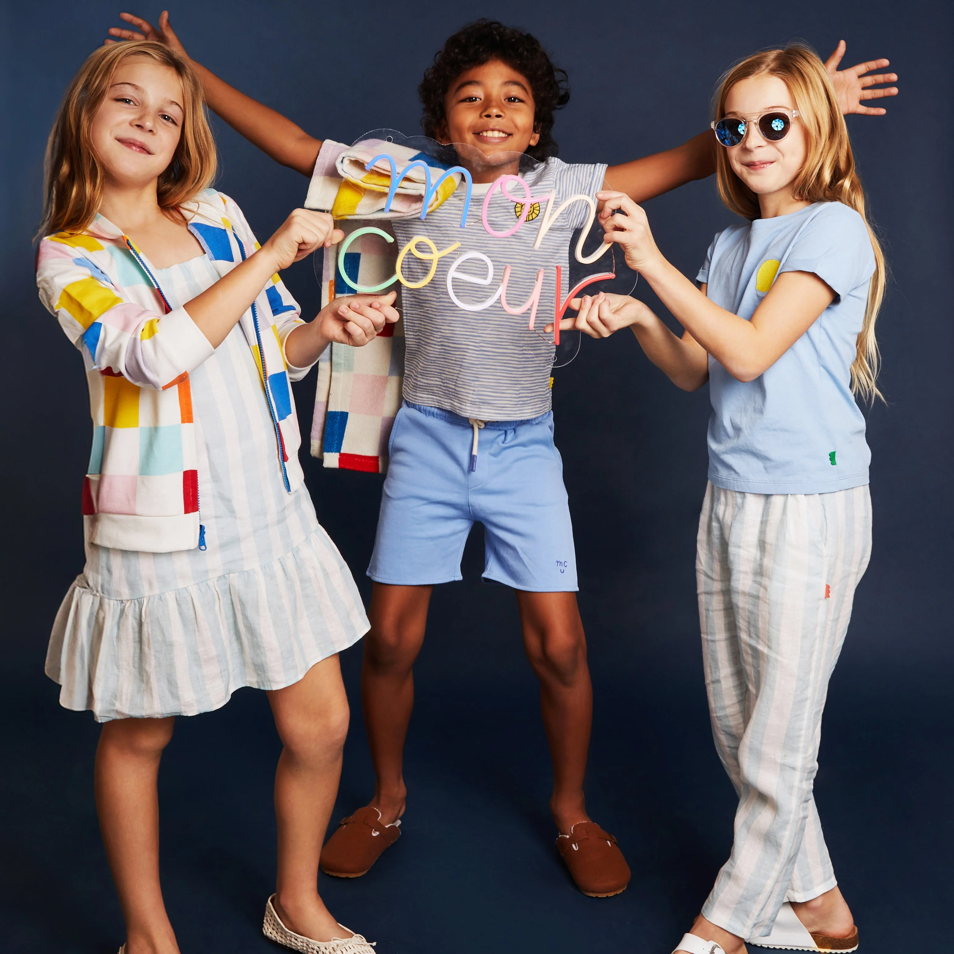 Mon Coeur Linen Cabana Stripe Strappy Kid Dress - Image 10