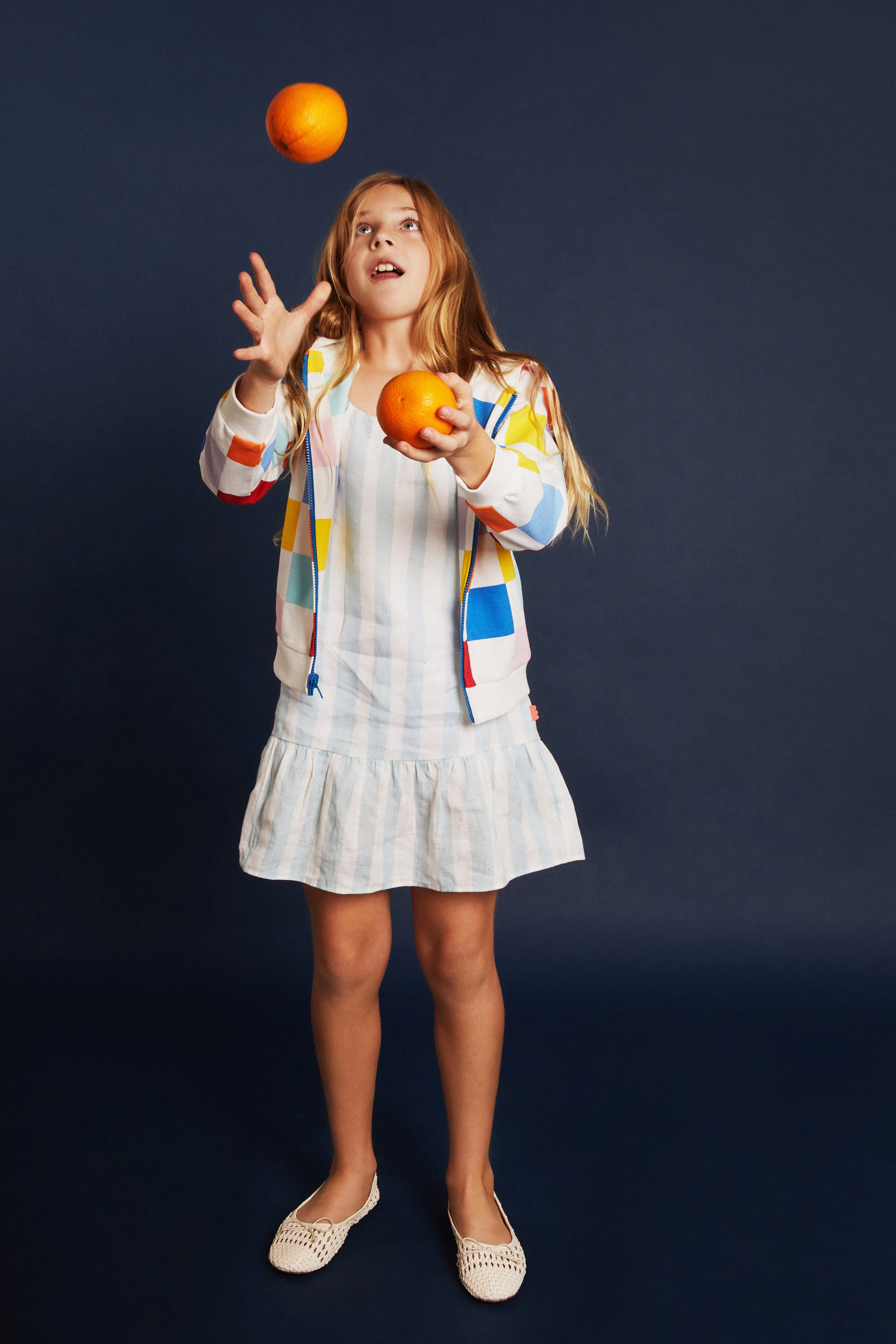 Mon Coeur Linen Cabana Stripe Strappy Kid Dress - Image 11