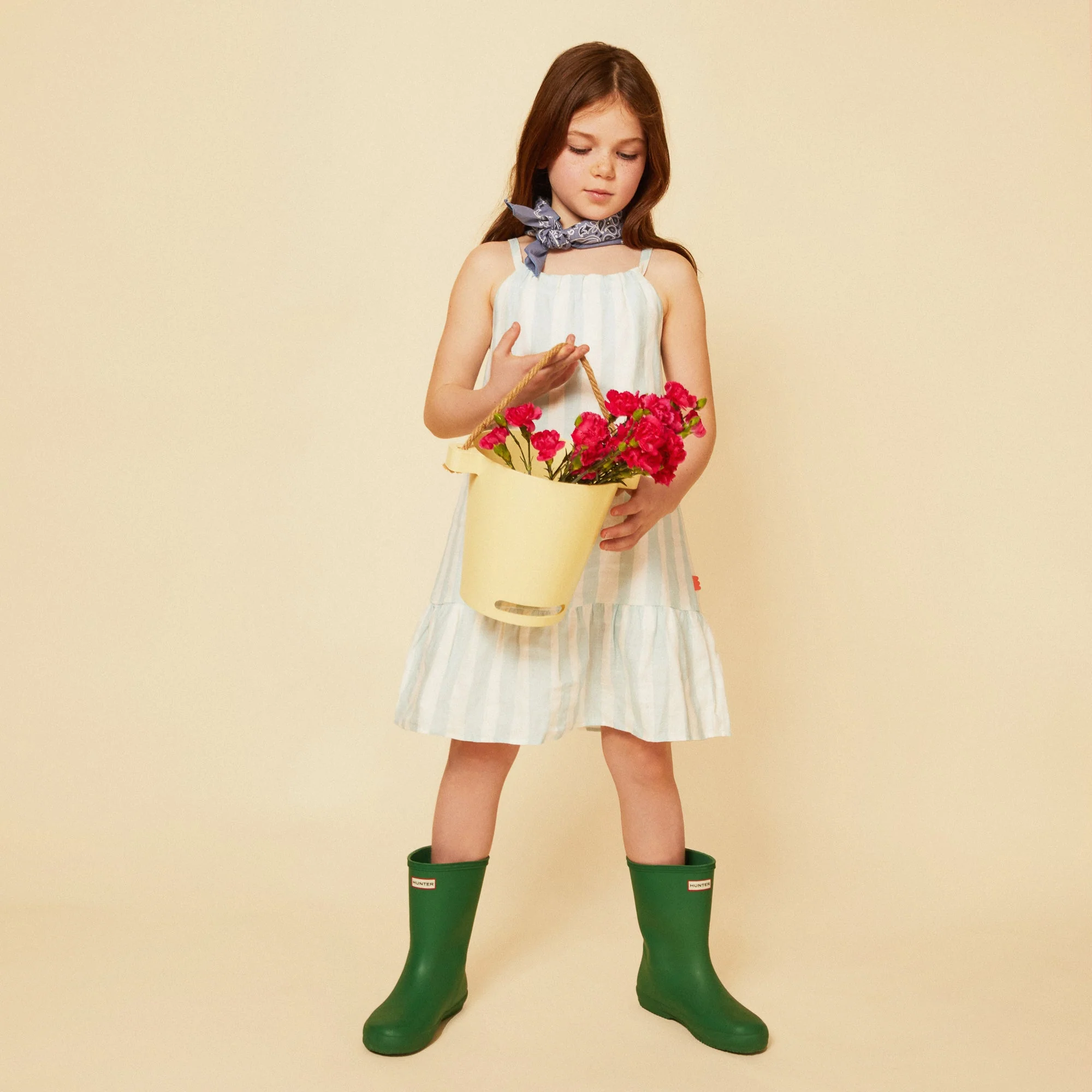 Mon Coeur Linen Cabana Stripe Strappy Kid Dress - Image 8