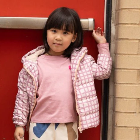Mon Coeur Pink Grid Puffer - Image 2