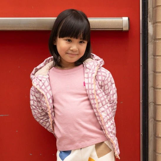 Mon Coeur Pink Grid Puffer - Image 4