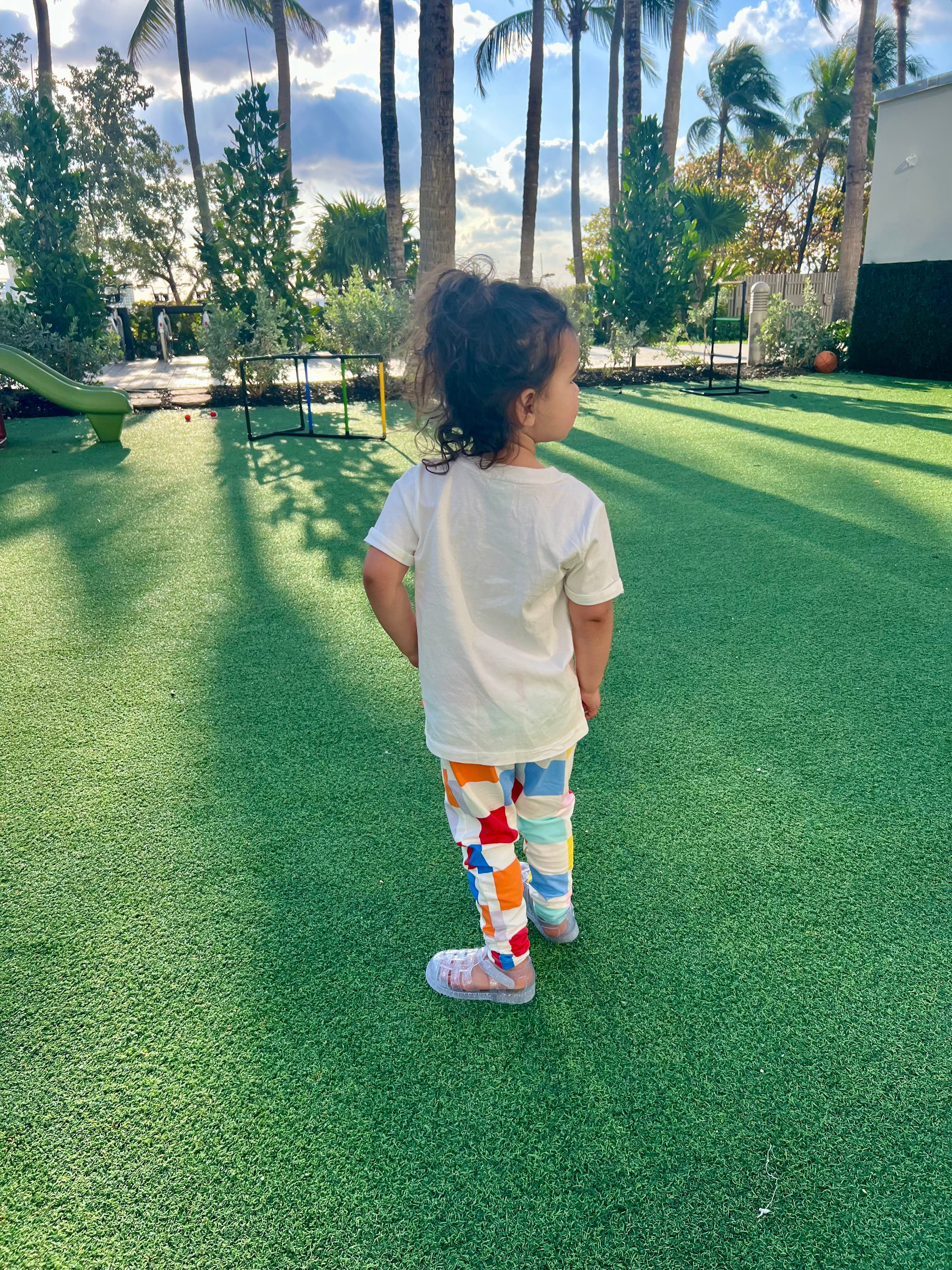 Mon Coeur Recycled Cotton Checkered Baby Leggings - Image 2