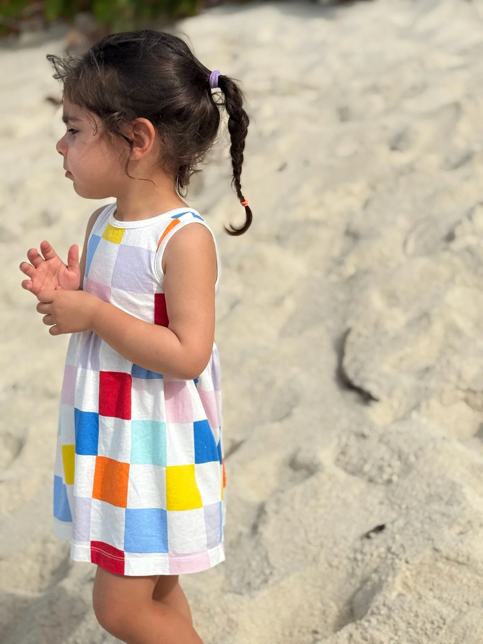 Mon Coeur Recycled Cotton Checkered Baby Tank Dress - Image 2