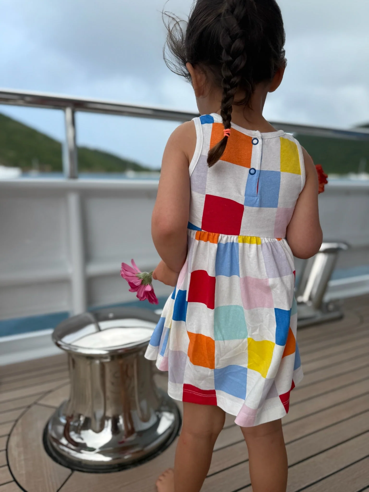 Mon Coeur Recycled Cotton Checkered Baby Tank Dress - Image 3