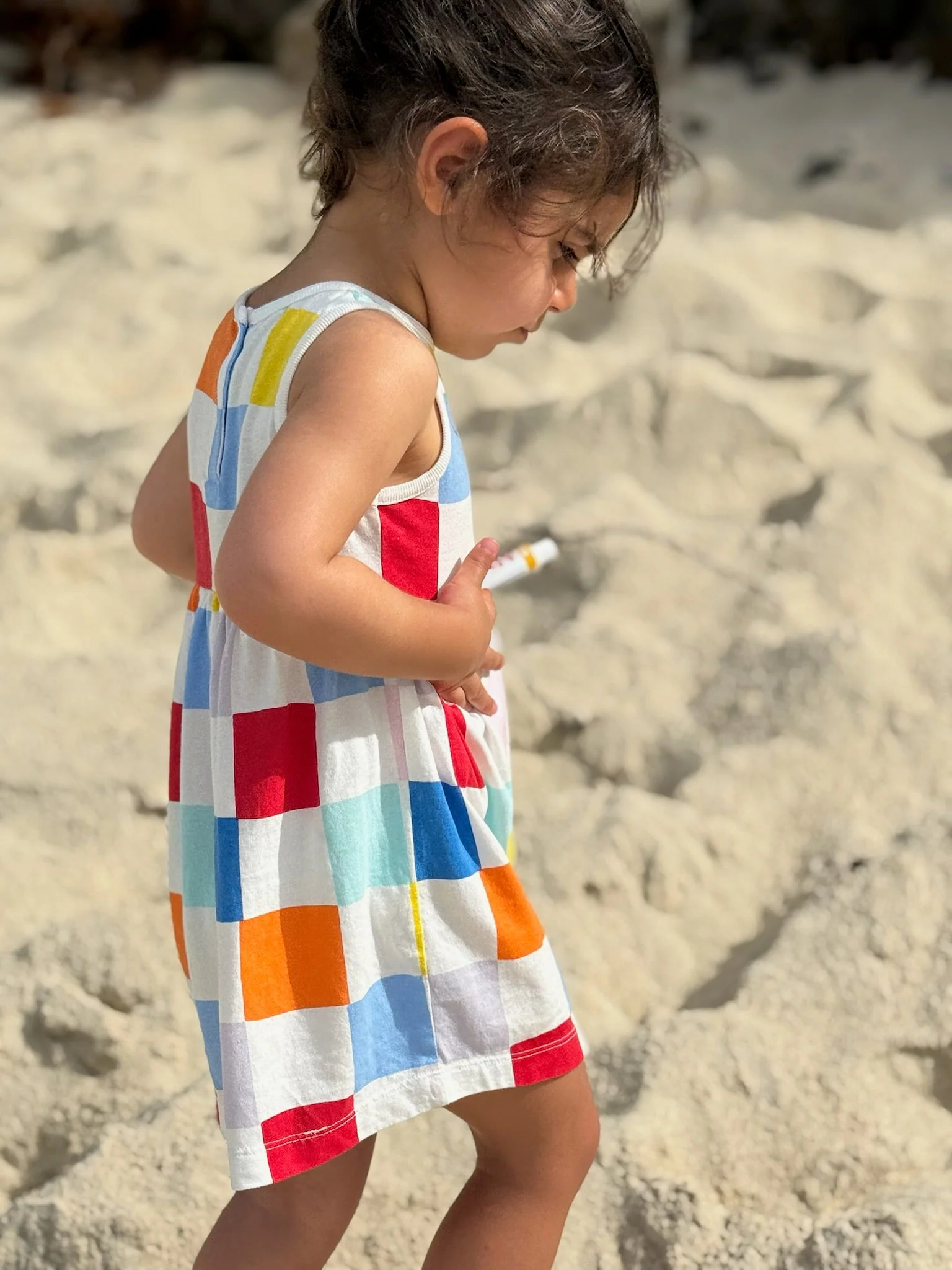 Mon Coeur Recycled Cotton Checkered Baby Tank Dress - Image 7