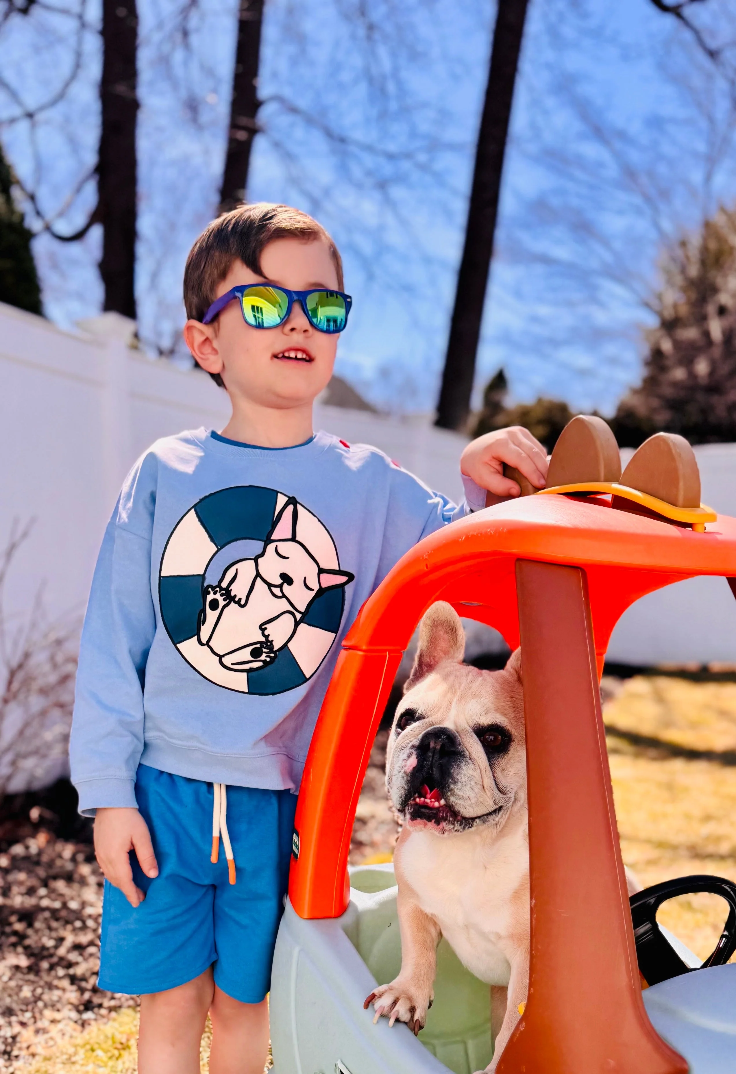 Mon Coeur Recycled Cotton Frenchie Kid Sweatshirt - Image 4
