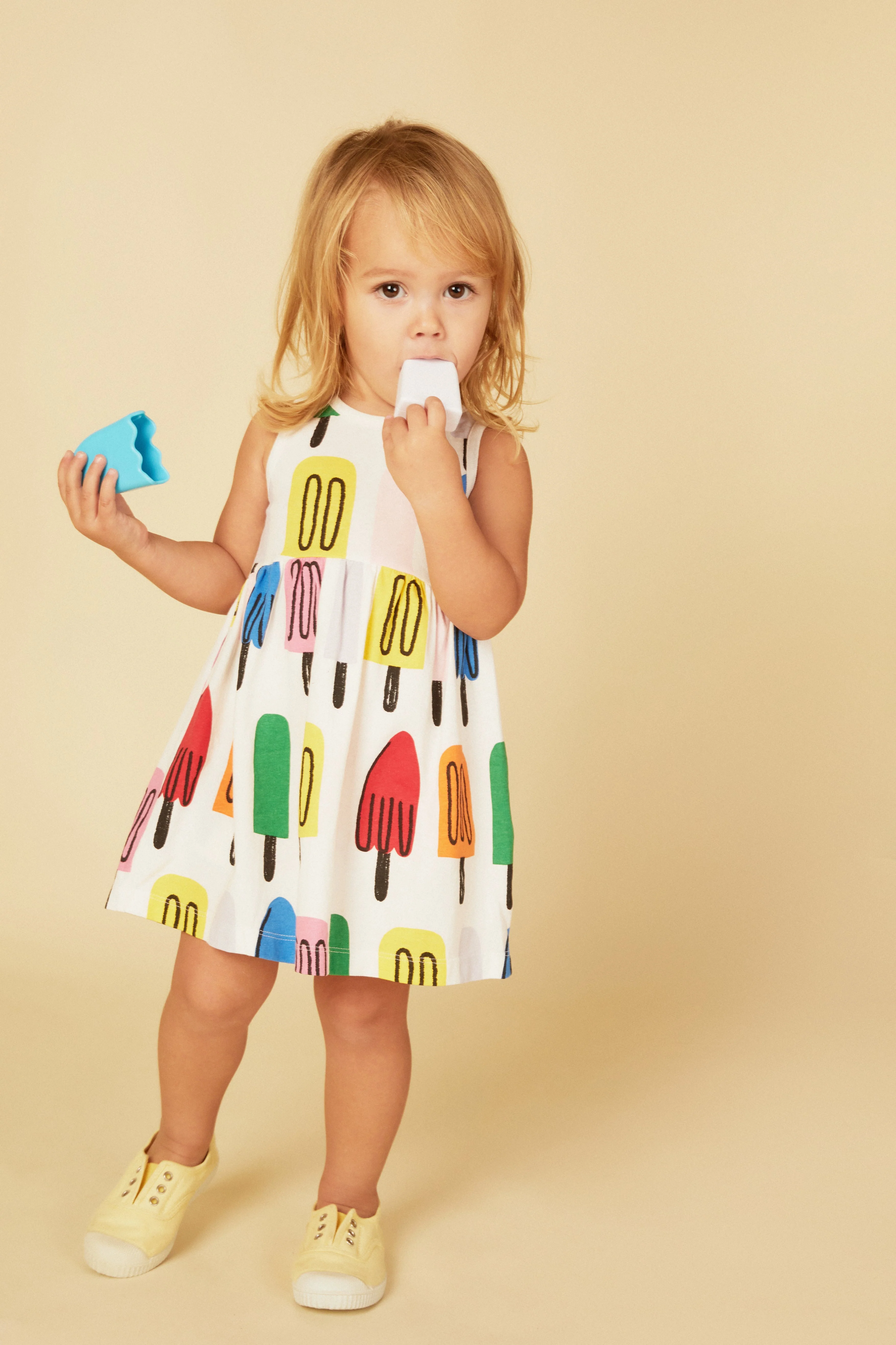 Mon Coeur Recycled Cotton Ice Pop Baby Tank Dress - Image 2