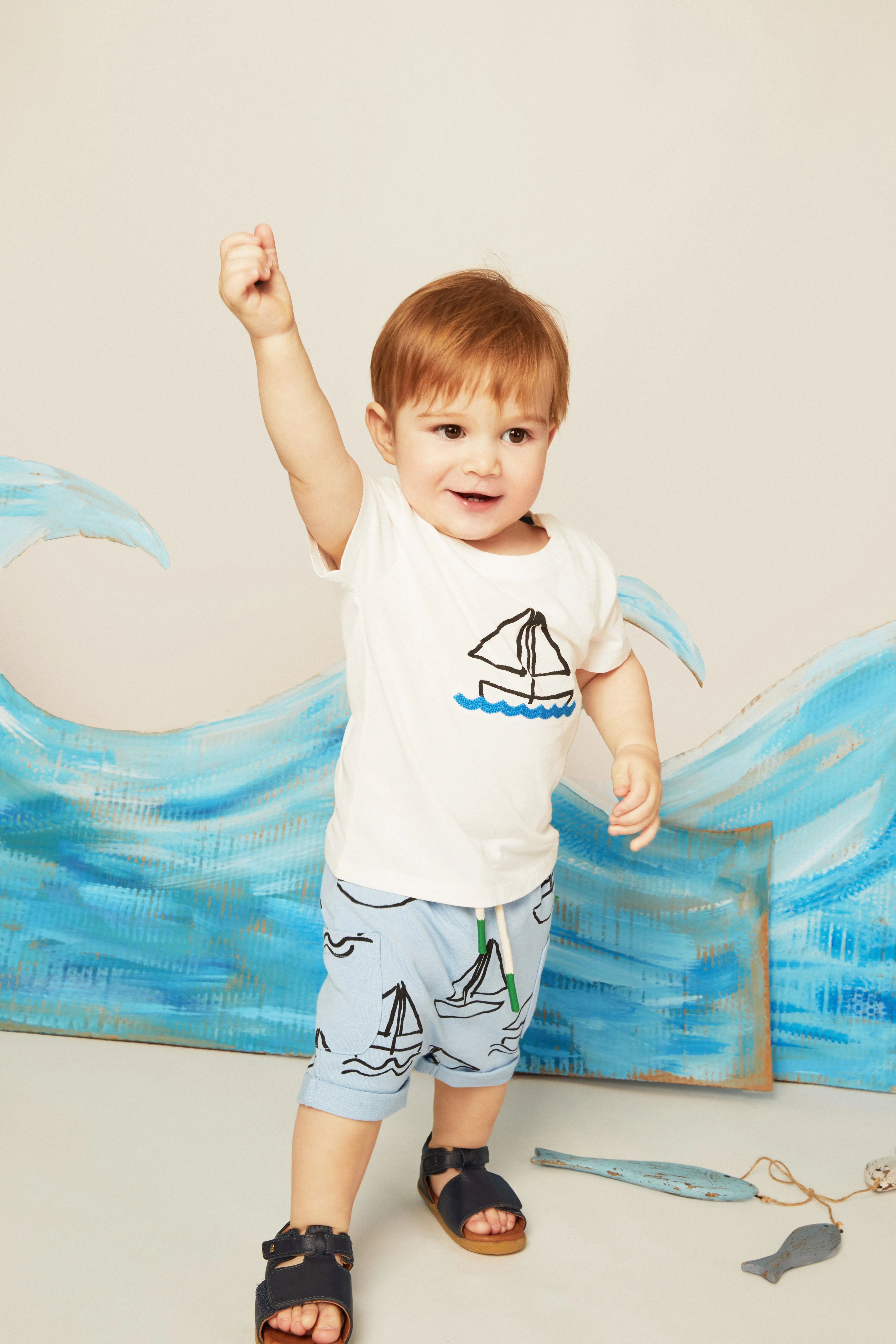 Mon Coeur Recycled Cotton Sail Away Baby T-Shirt - Image 2