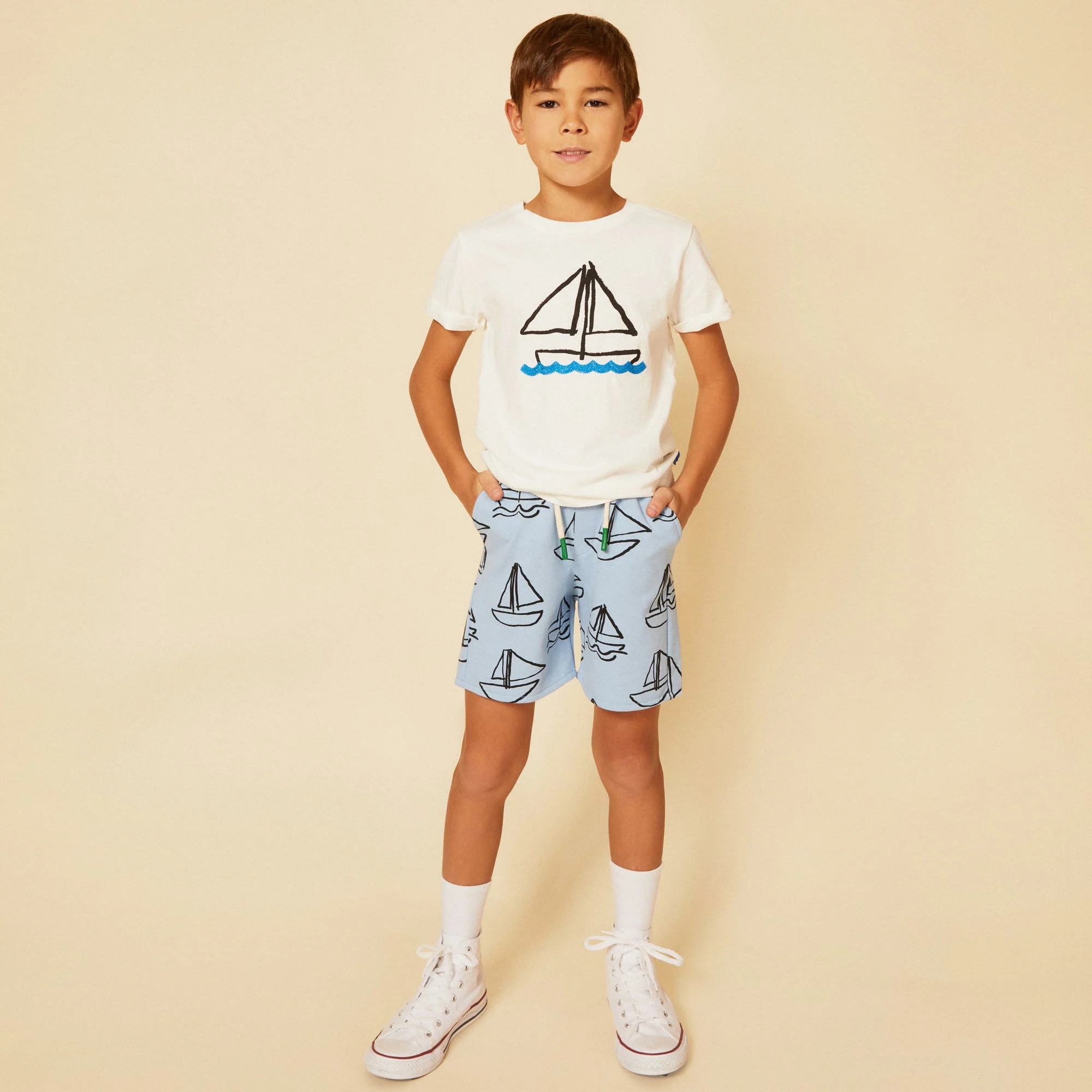 Mon Coeur Recycled Cotton Sail Away Kid T-Shirt - Image 3