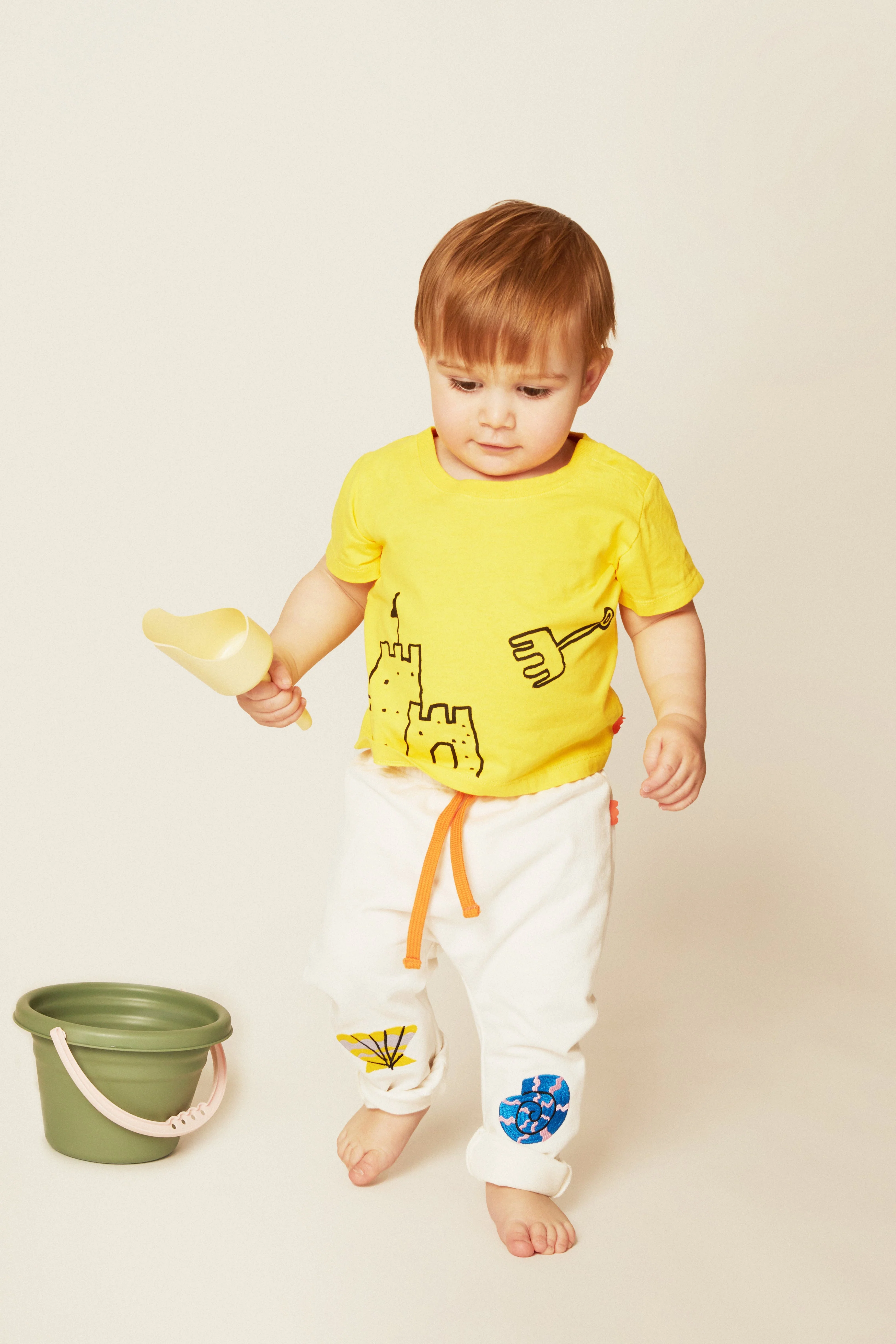 Mon Coeur Recycled Cotton Seashell Baby Joggers - Image 7