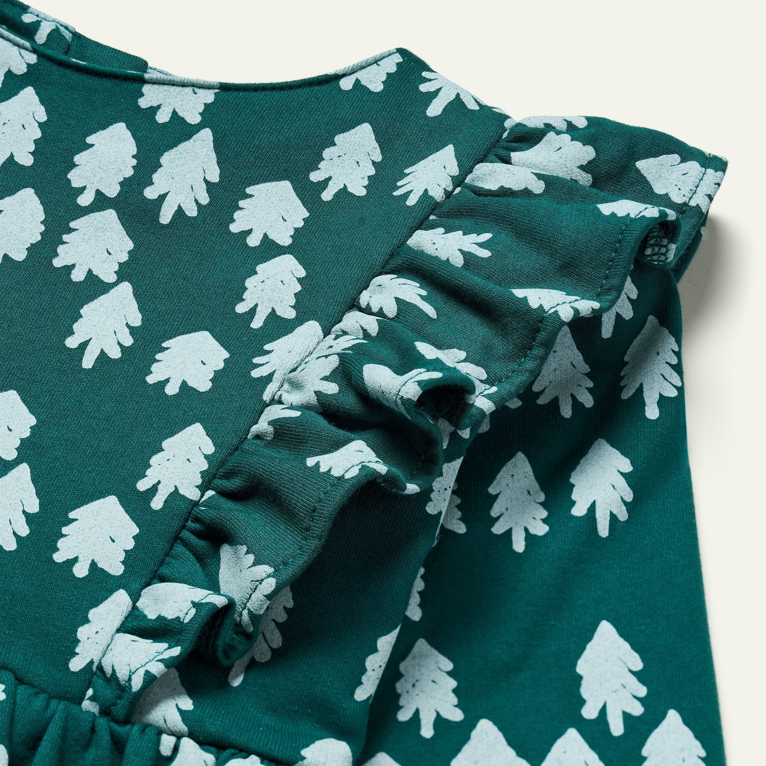 Mon Coeur Recycled Cotton Snowy Pine Ruffle Dress - Image 3