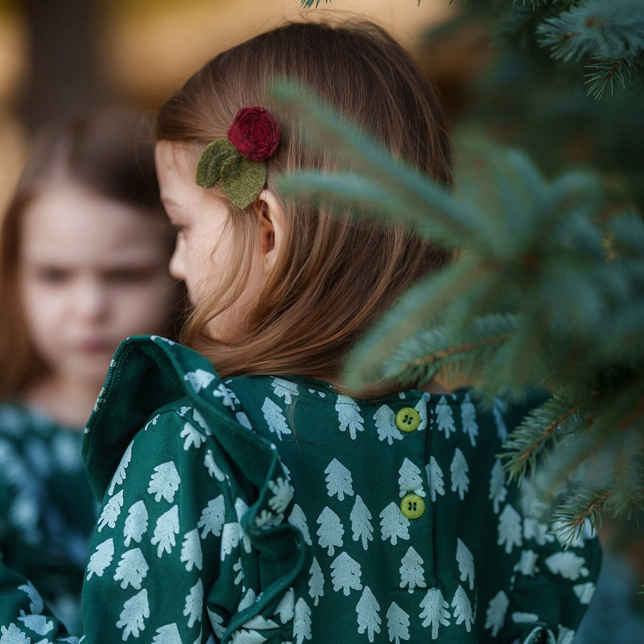 Mon Coeur Recycled Cotton Snowy Pine Ruffle Dress - Image 4