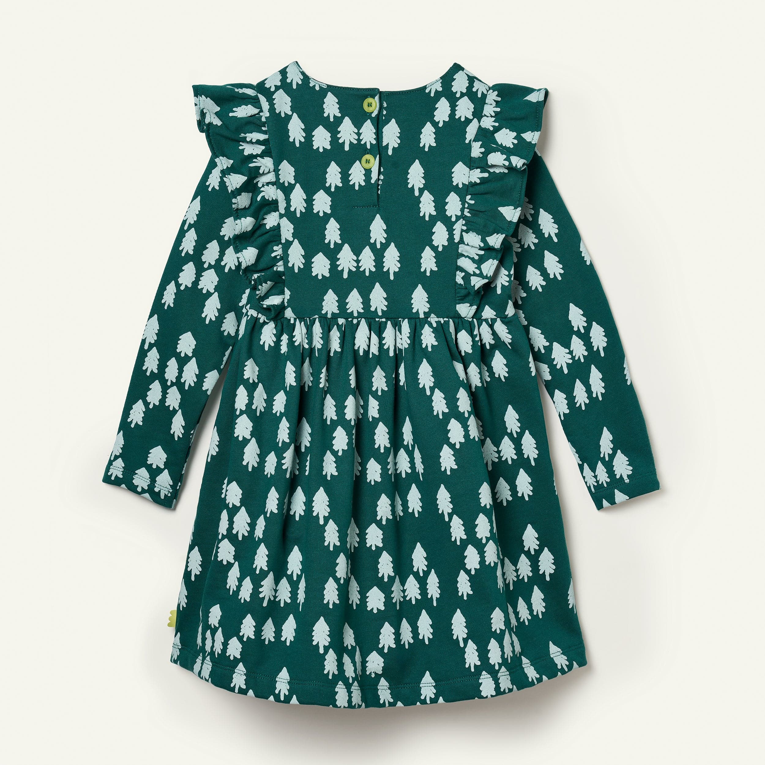 Mon Coeur Recycled Cotton Snowy Pine Ruffle Dress - Image 6