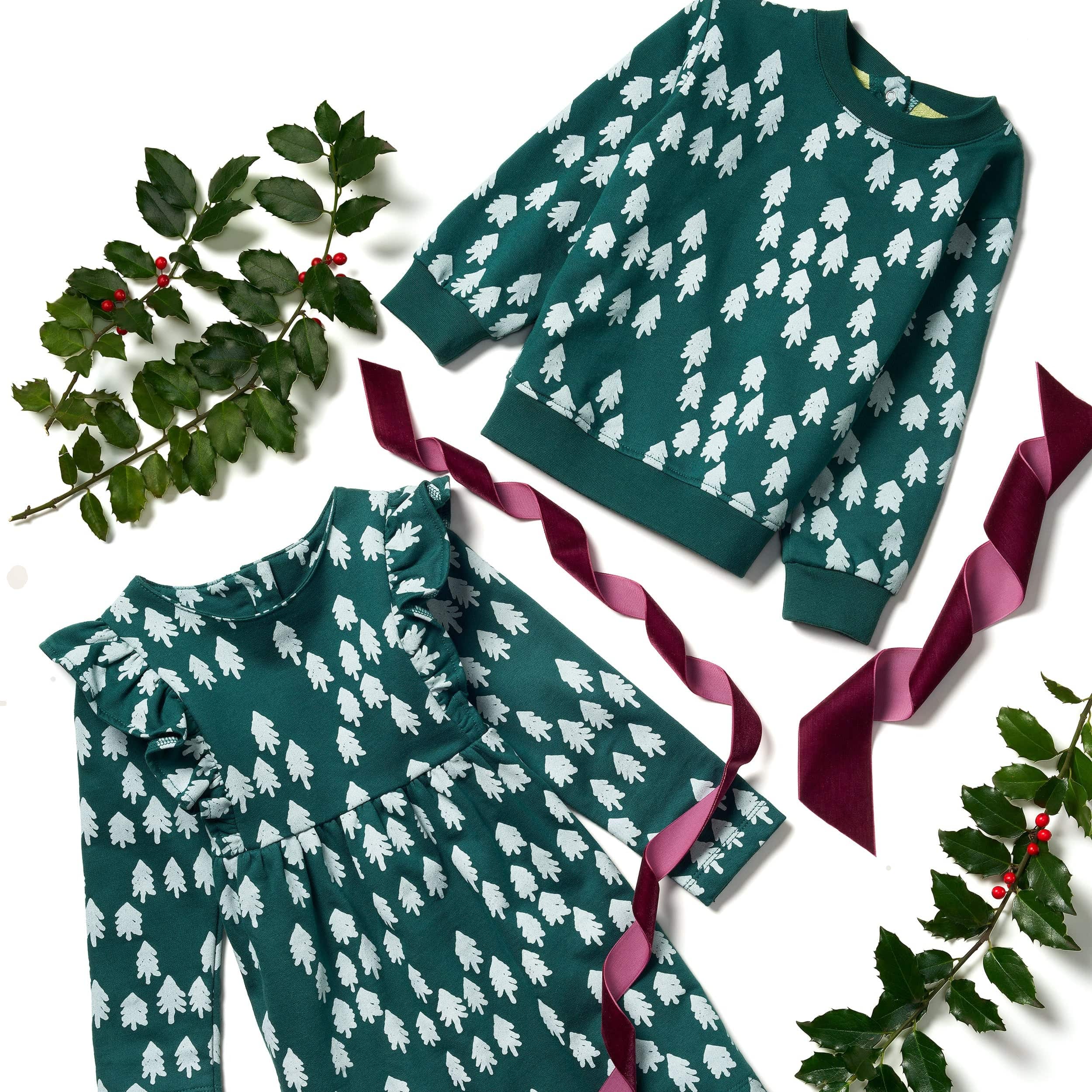 Mon Coeur Recycled Cotton Snowy Pine Ruffle Dress - Image 7