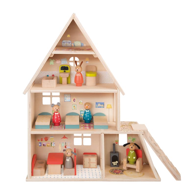 Moulin Roty Wooden Playhouse The Big Family - Image 4