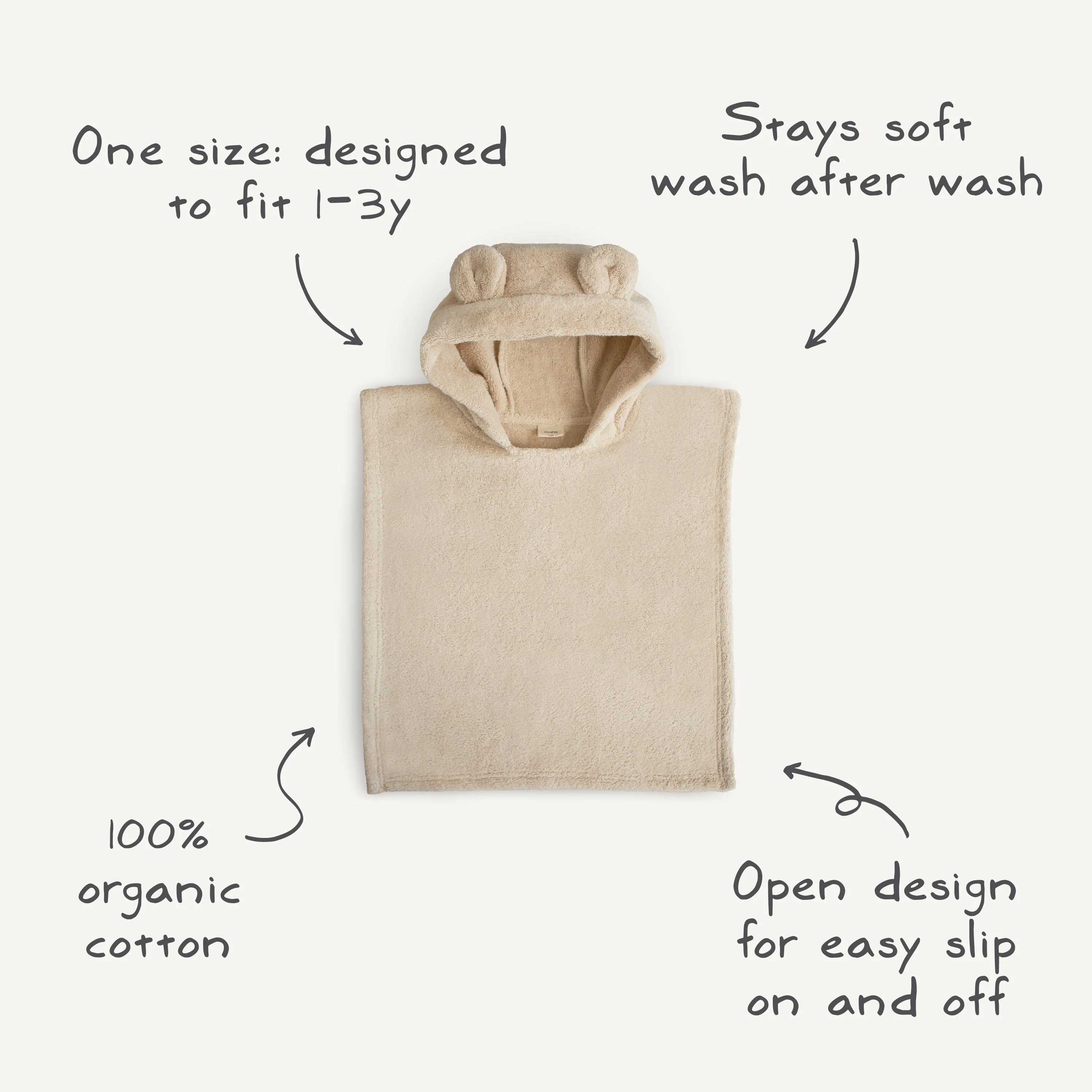 Mushie Bear Poncho Towel - Image 6