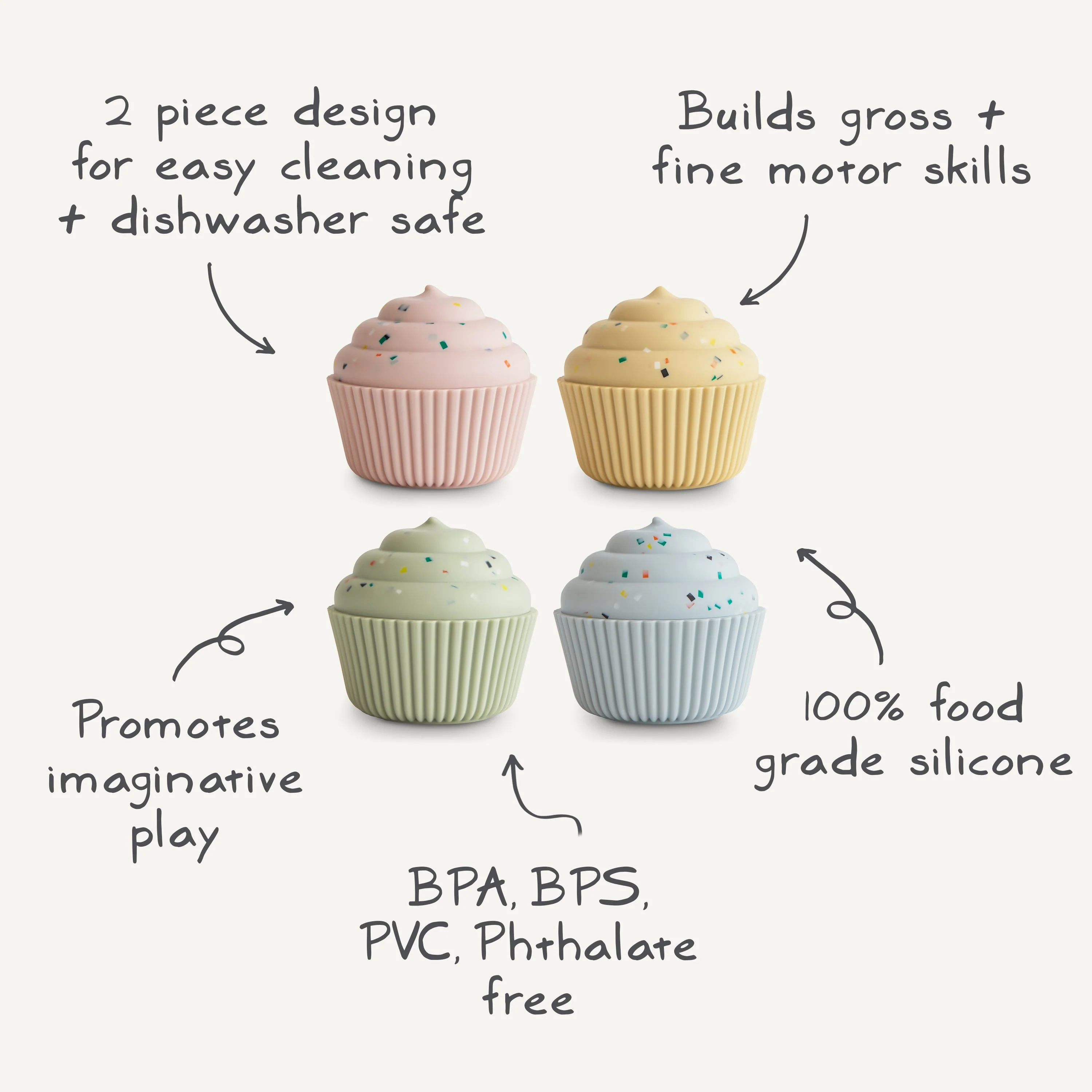 Mushie Mix and Match Cupcake Toy - Image 2