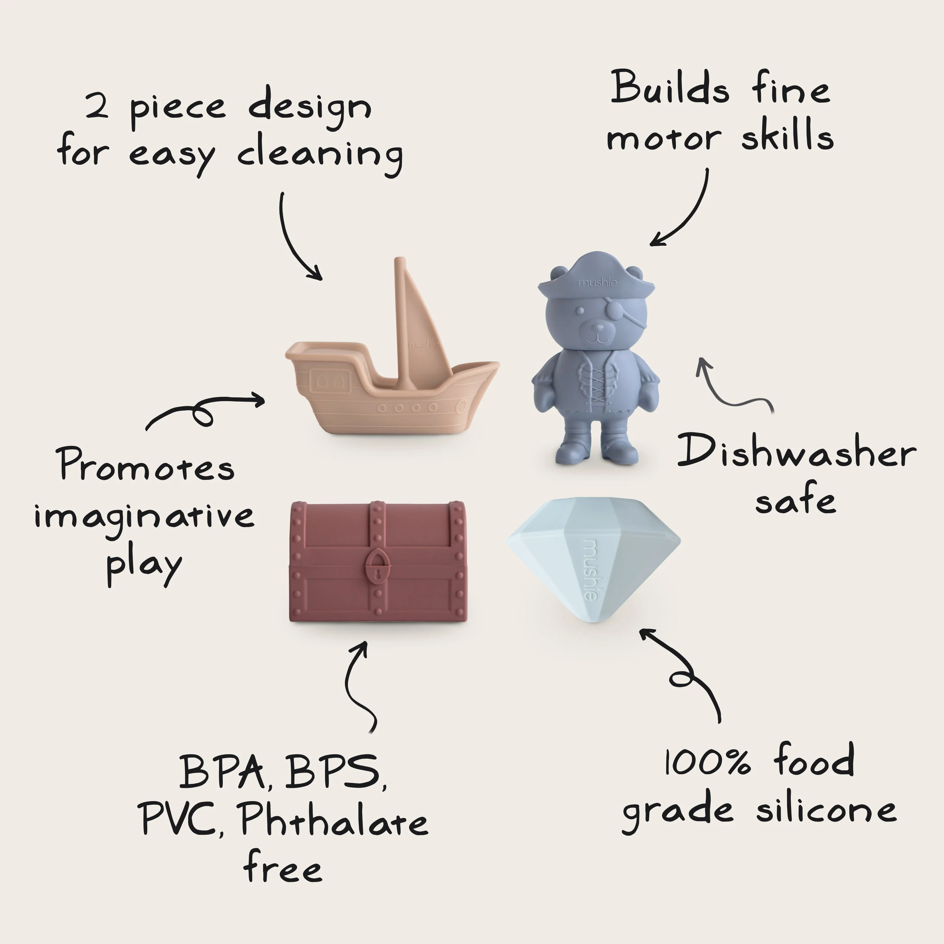 Mushie Mold Free Bath Play Set - Image 14