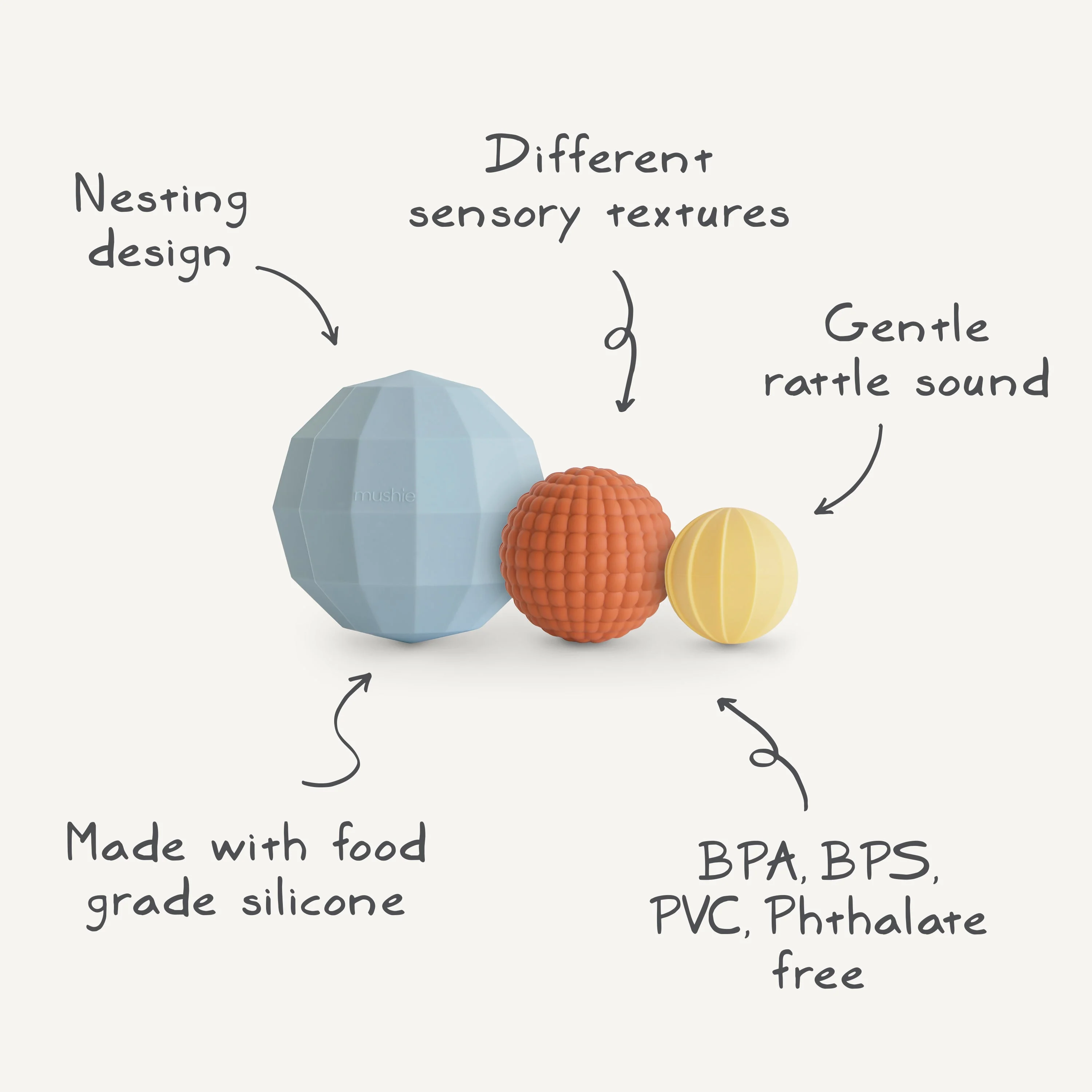 Mushie Nesting Spheres Sensory Toy - Image 3