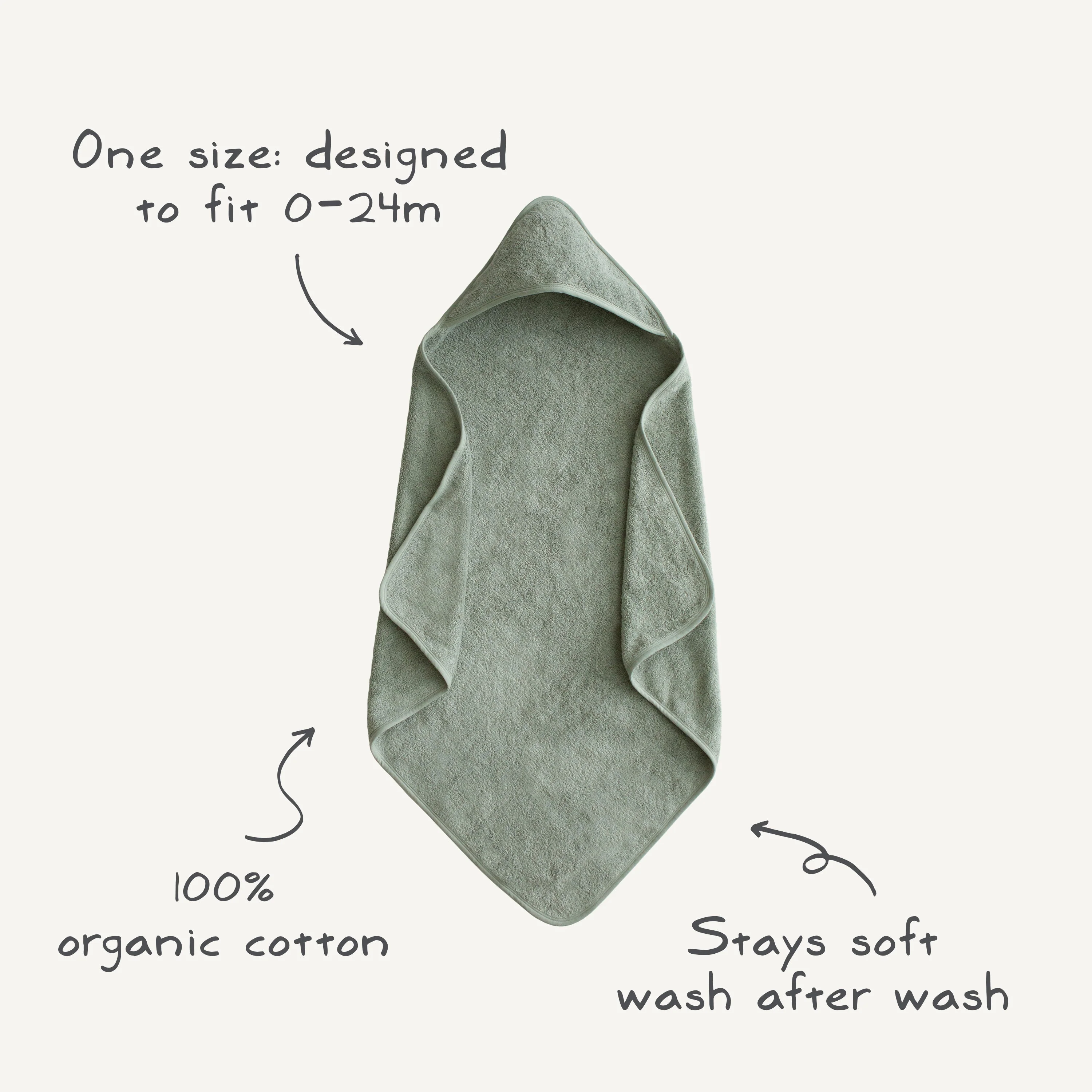 Mushie Organic Cotton Baby Hooded Towel - Image 19
