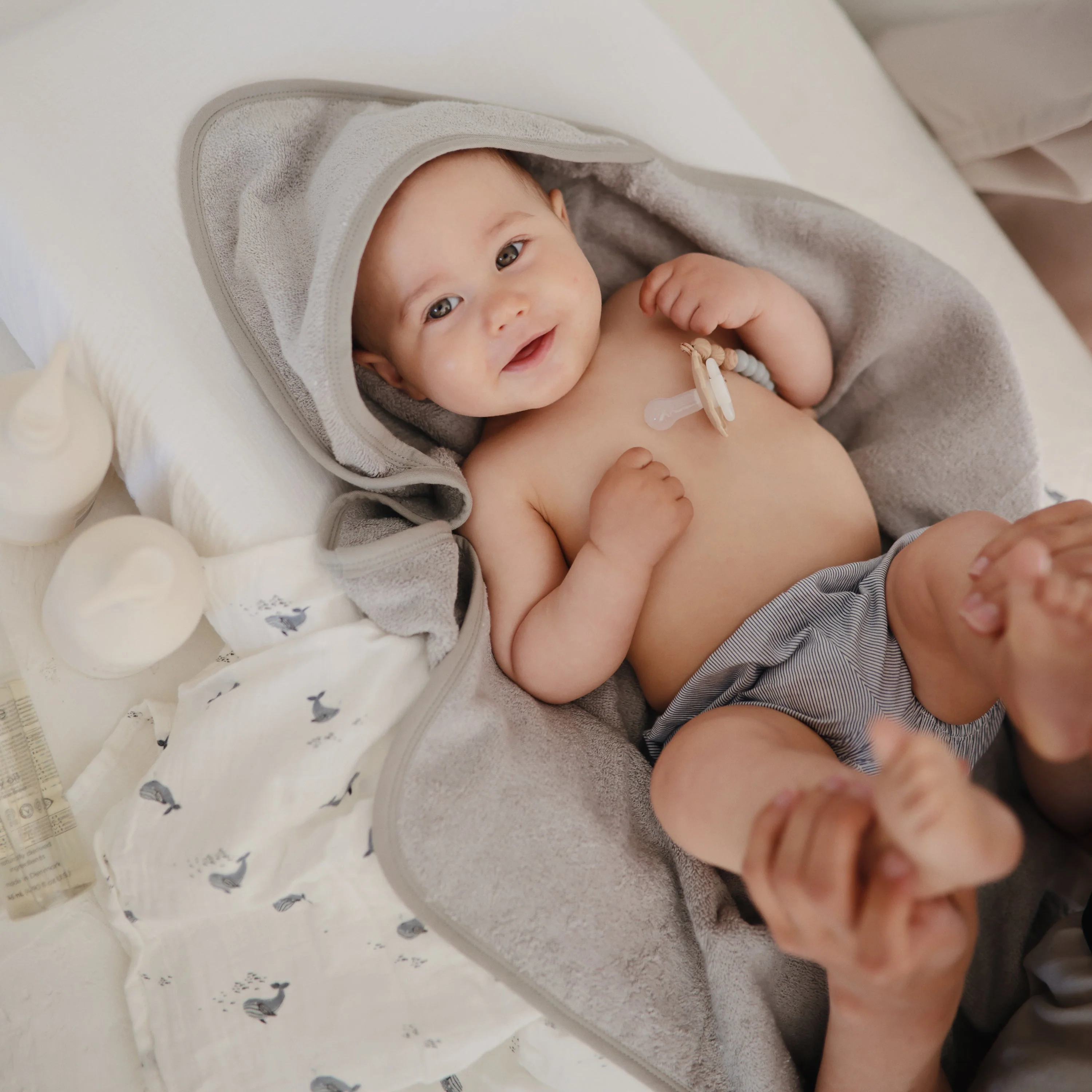 Mushie Organic Cotton Baby Hooded Towel - Image 32