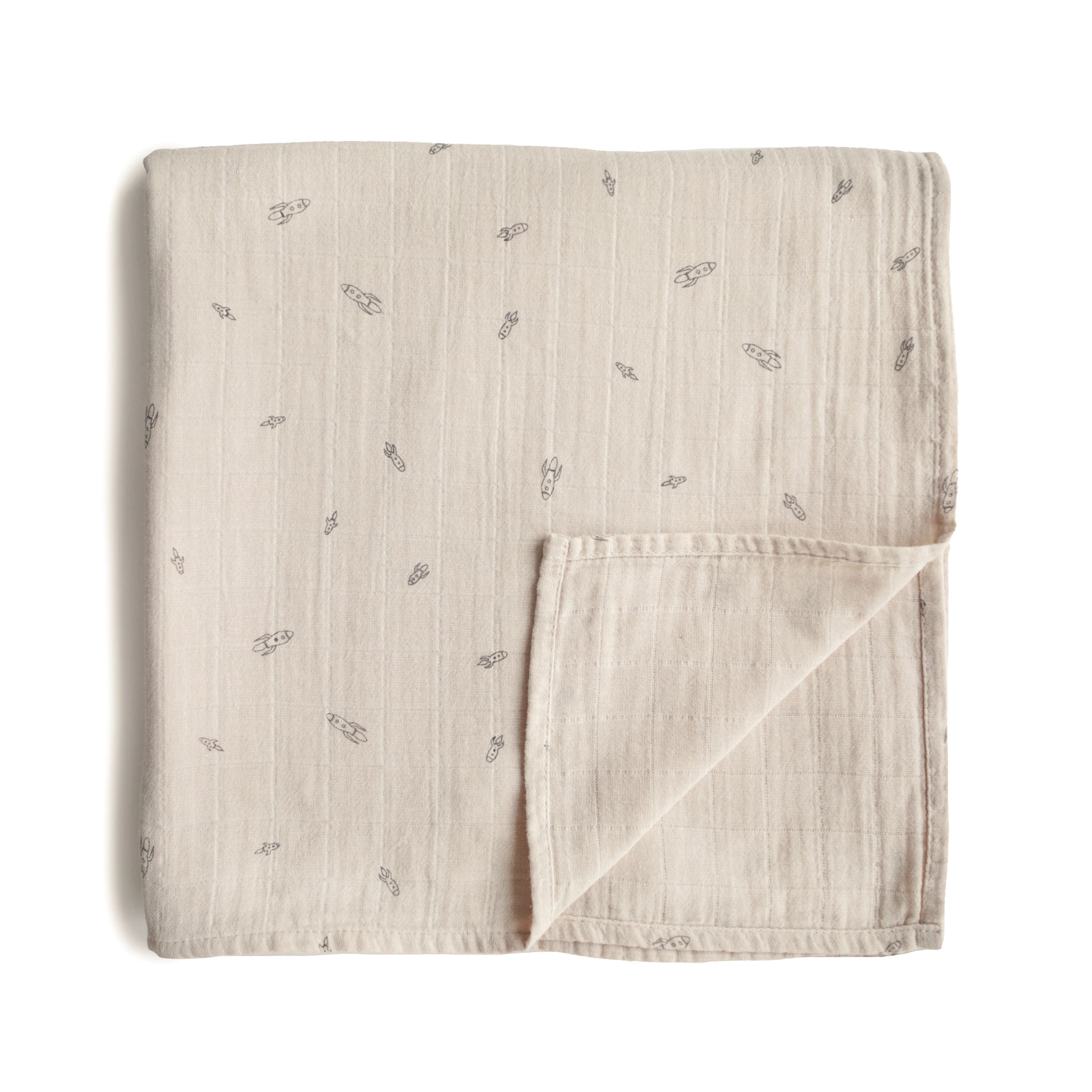 Mushie Organic Cotton Muslin Swaddle Blanket - Image 4