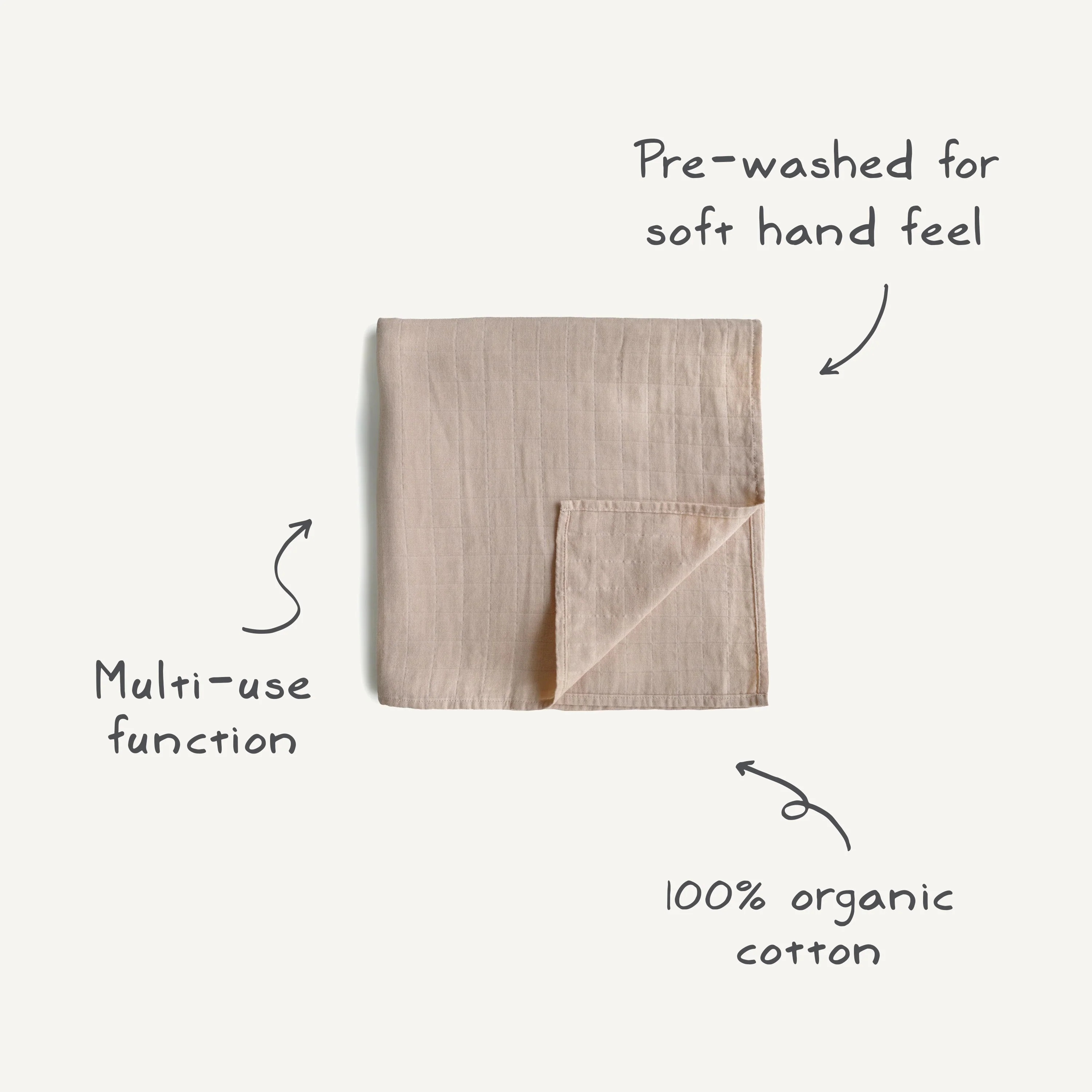 Mushie Organic Cotton Muslin Swaddle Blanket - Image 44