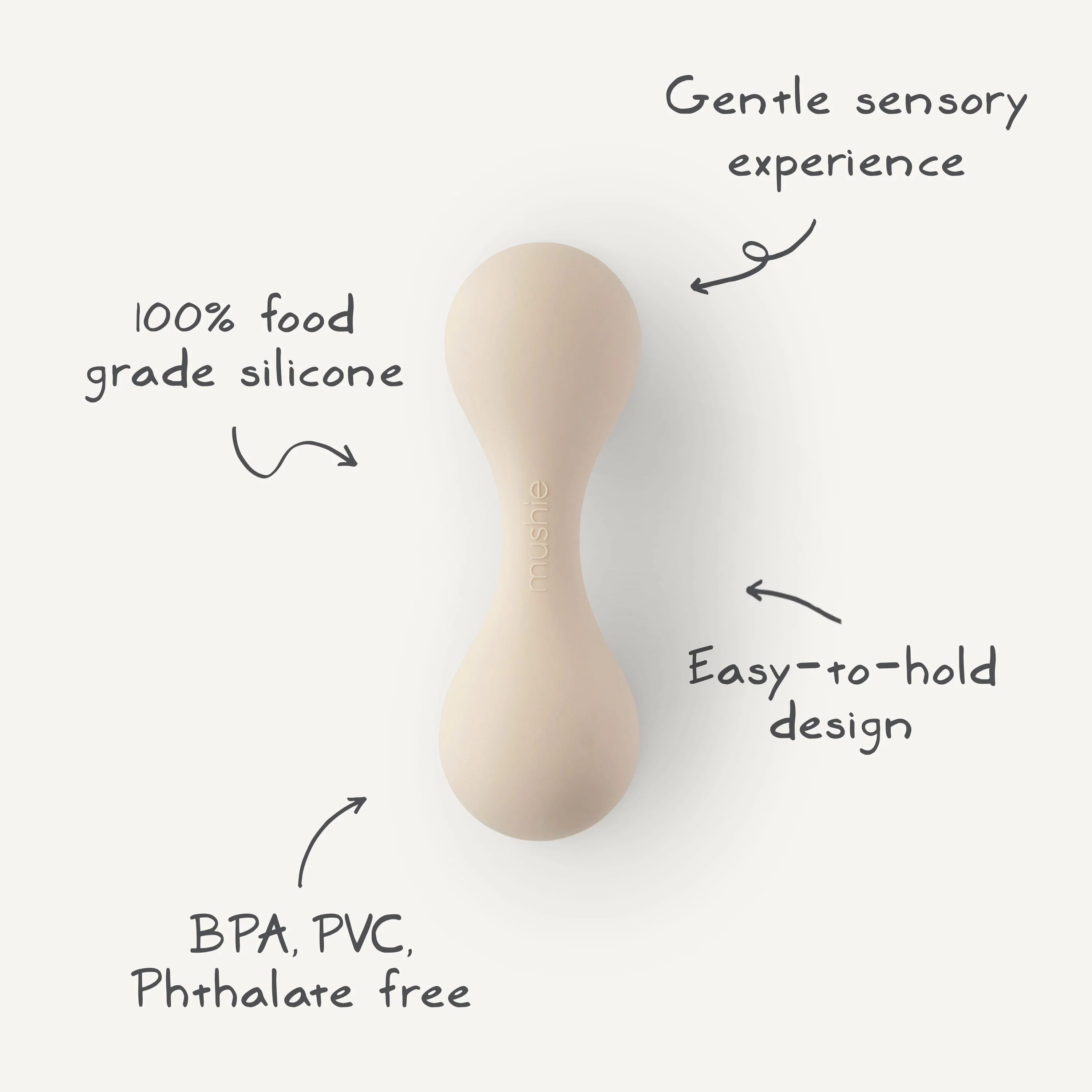 Mushie Silicone Baby Rattle Toy - Image 2