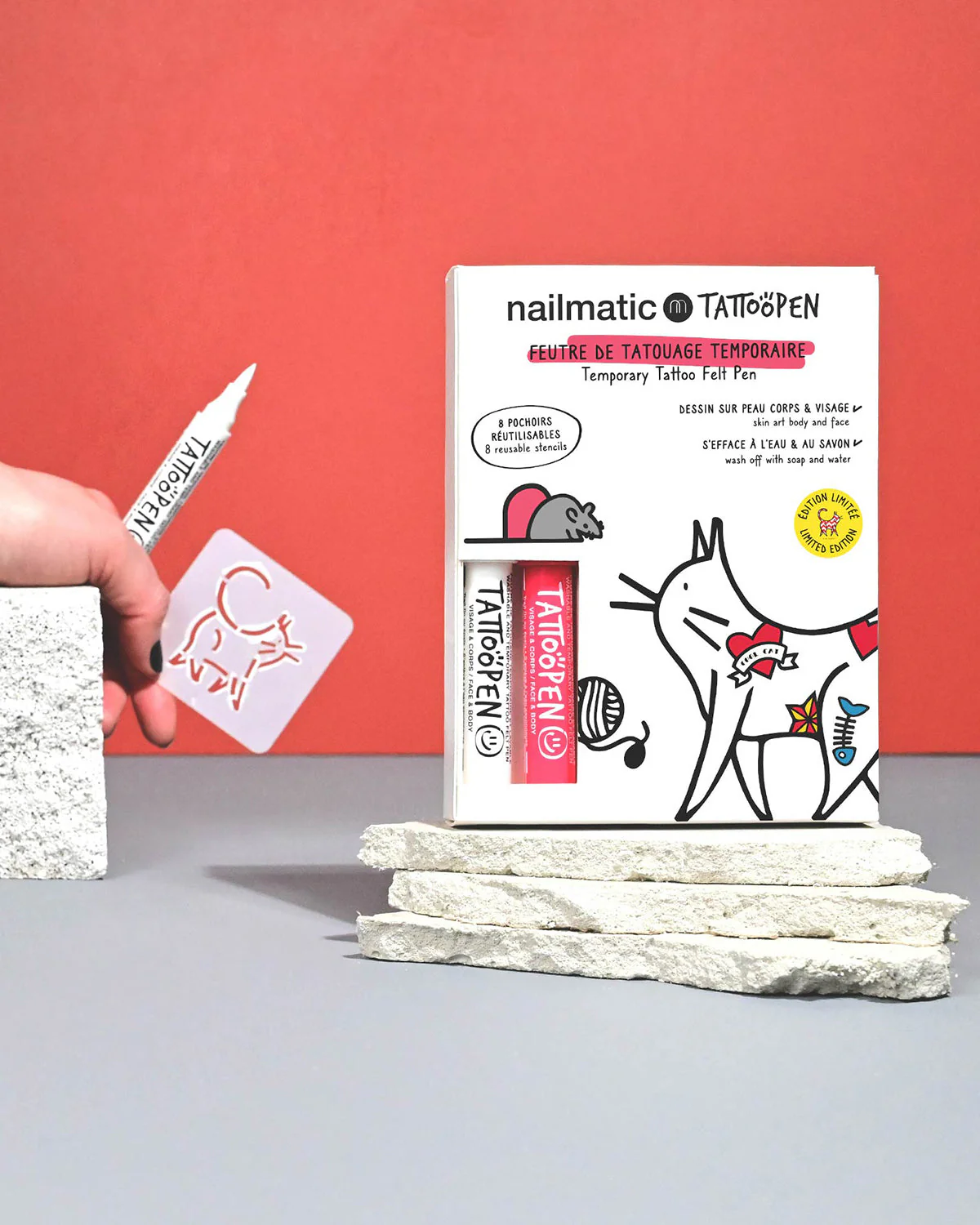 Nailmatic Tattoo Pen Set for Kids CAT - Image 3