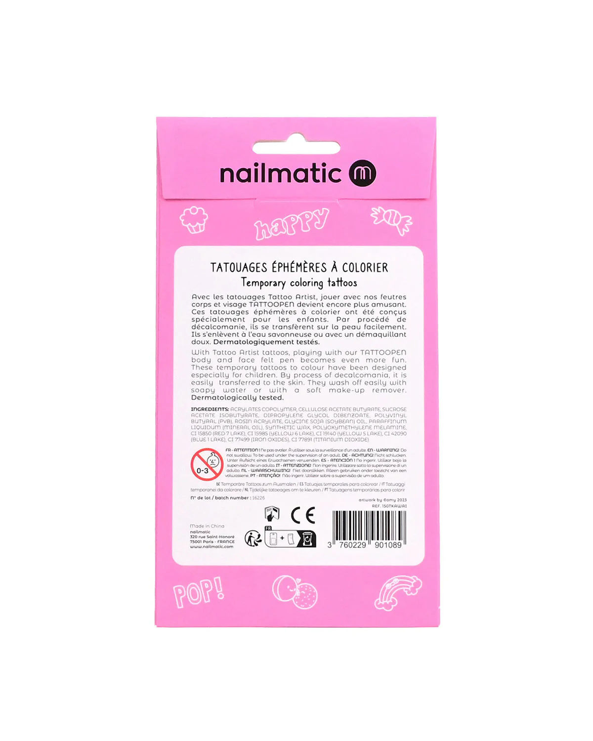 Nailmatic Tattoo Temporary for Kids KAWAI - Image 3