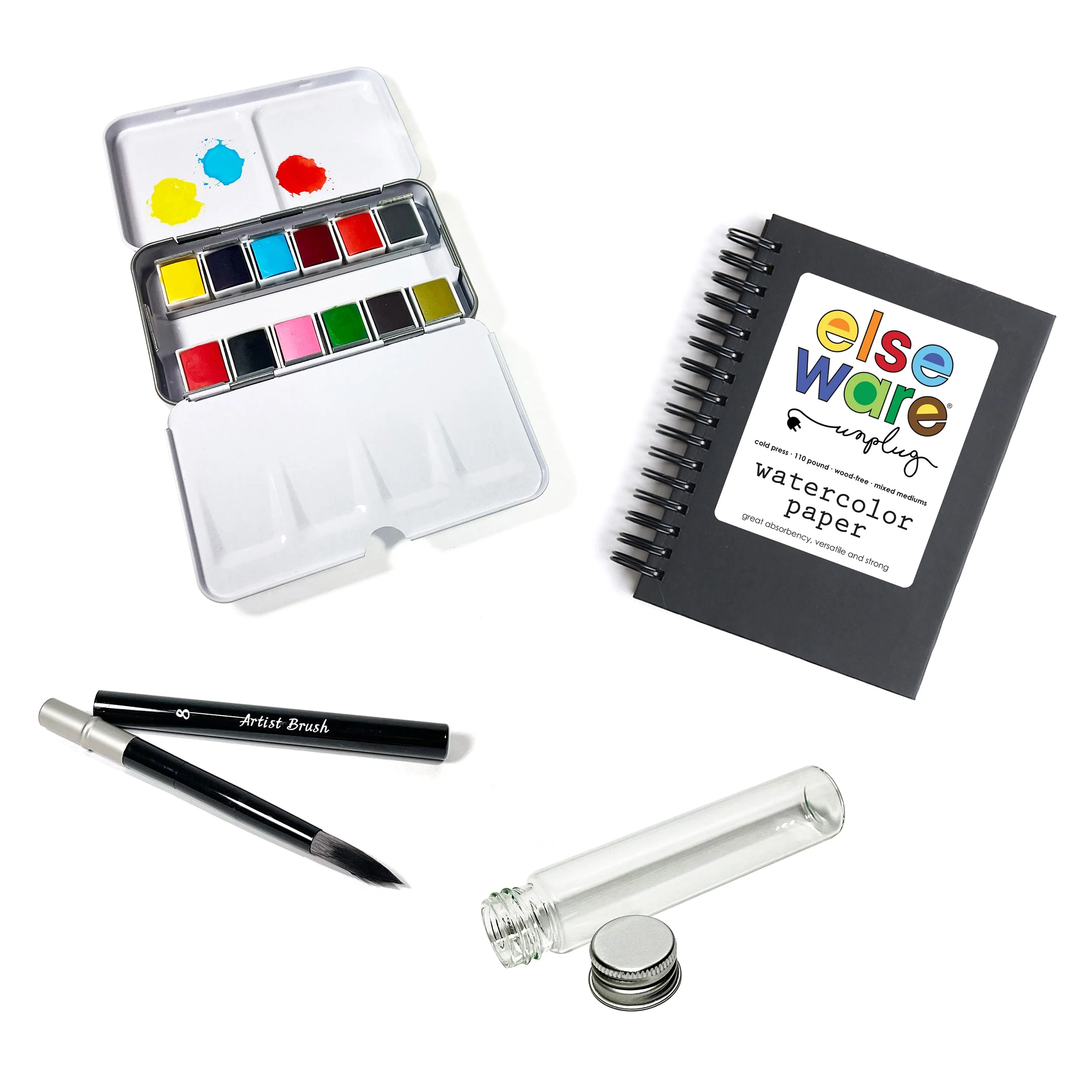 elseware unplug Watercolors To-Go Kit – Travel Friendly – 12 Colors - Image 2