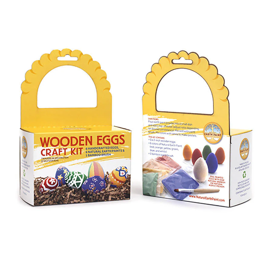 Natural Earth Paint Wooden Egg Craft Kit - Image 3