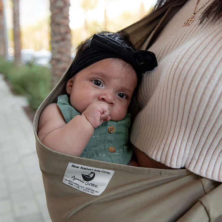 New Native® Inc. Organic Cotton Baby Carrier Khaki - Image 3