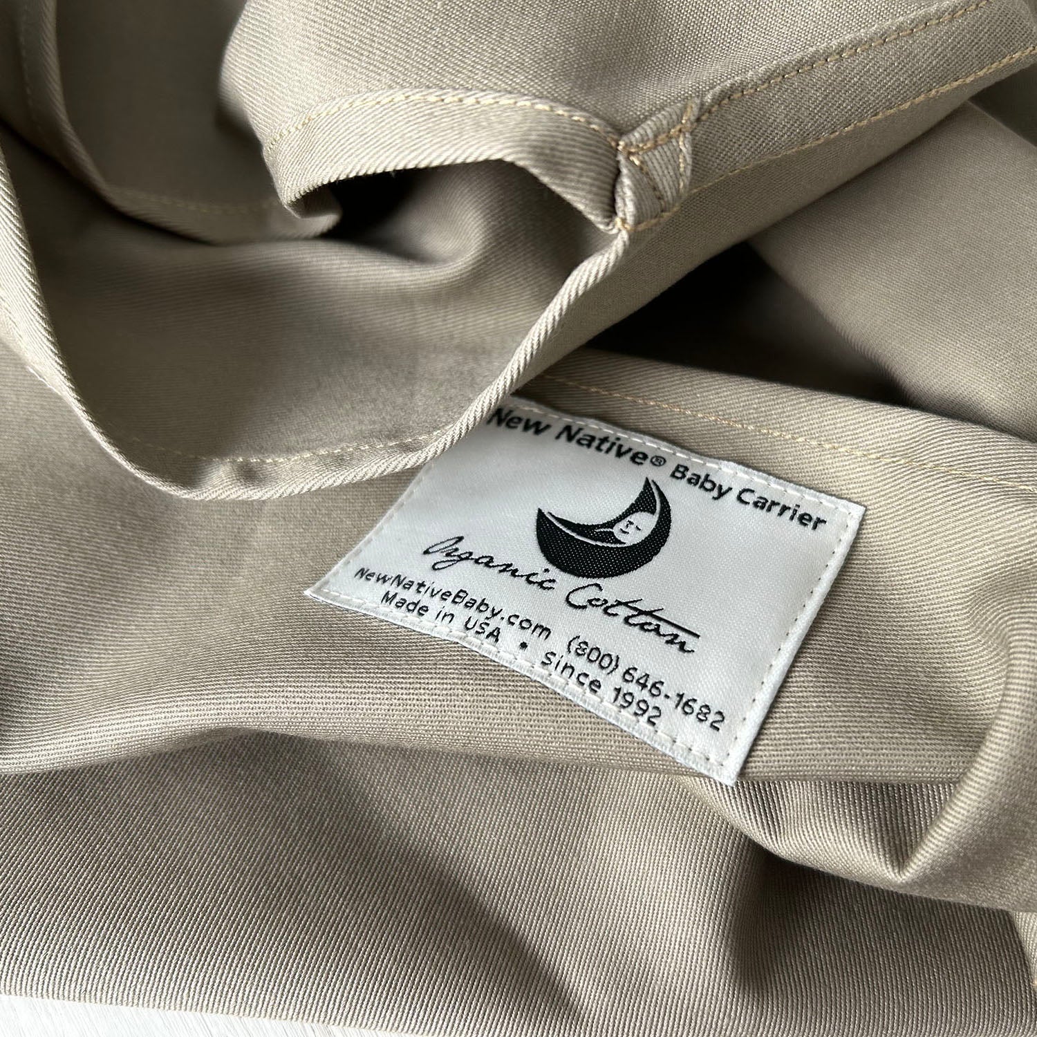 New Native® Inc. Organic Cotton Baby Carrier Khaki - Image 8