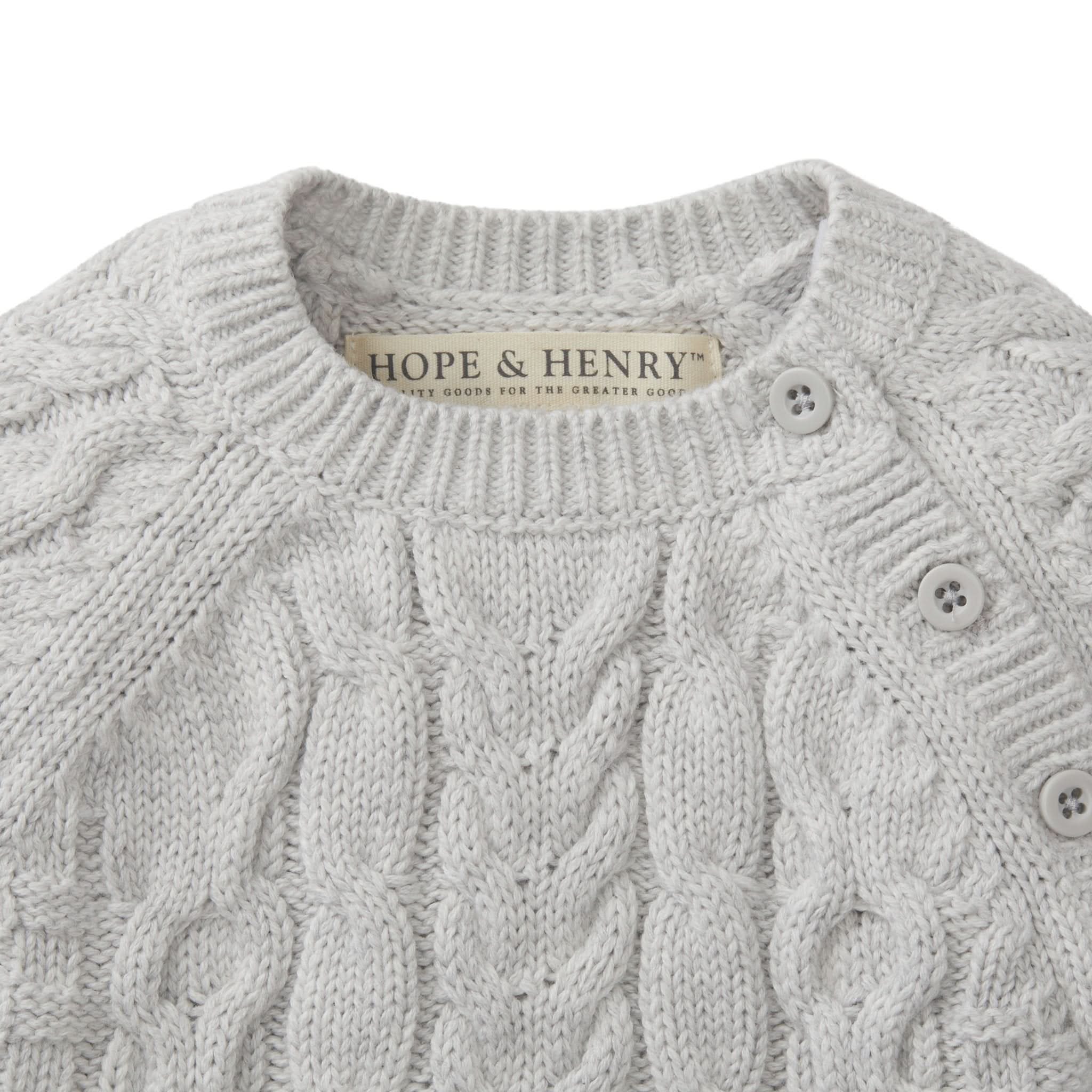 Hope & Henry Organic Cable Knit Sweater Romper - Image 5