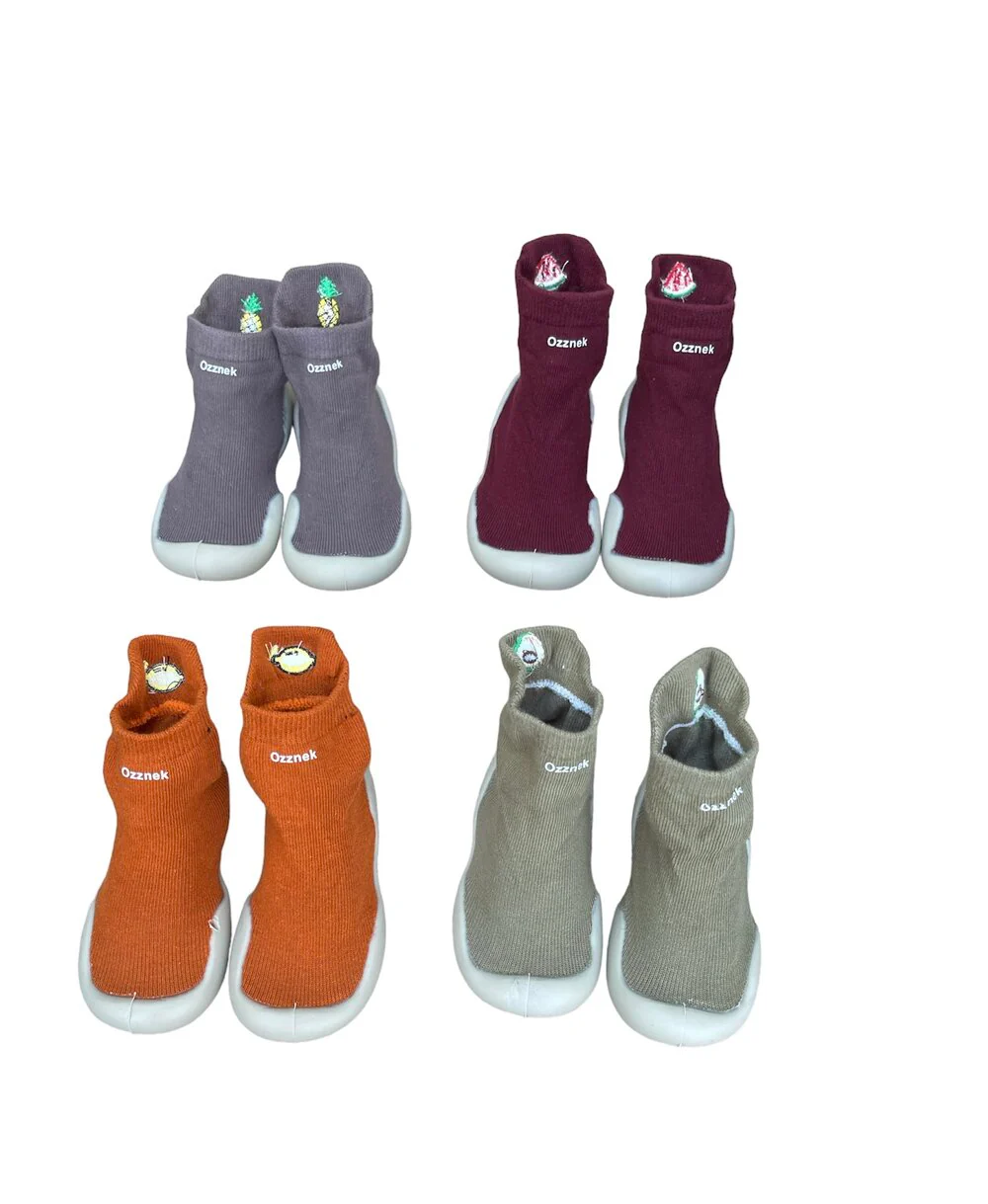 Ozznek Shoes  Organic Cotton Sock Shoes – Flexible, Non-Slip Baby Socks - Fruity - Image 2