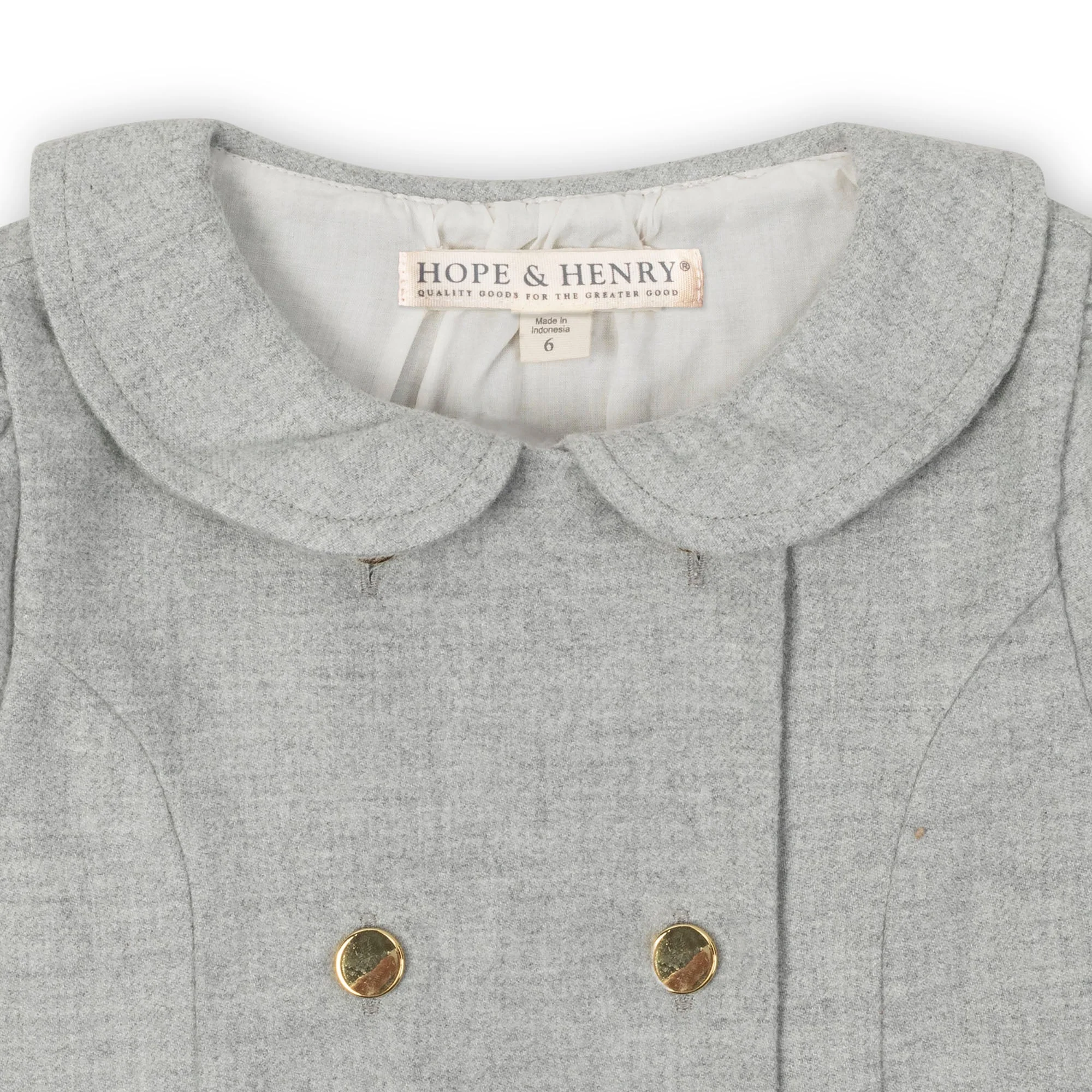 Hope & Henry Organic Double Breasted Flannel Dress - Image 3