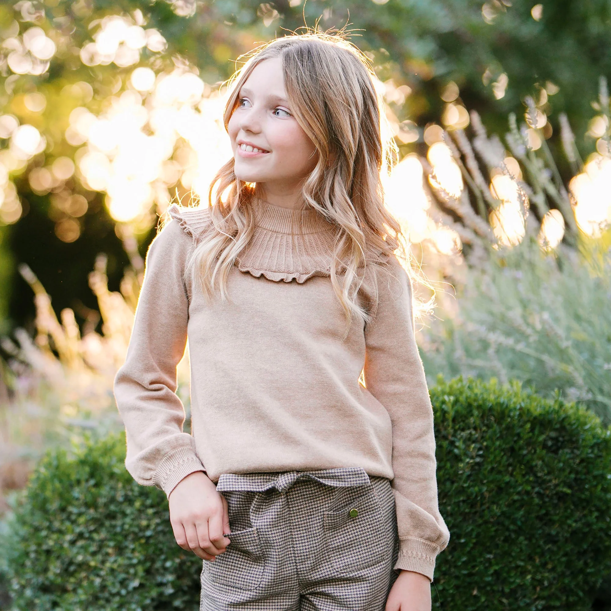 Hope & Henry Organic Mock Neck Ruffle Sweater - Image 4