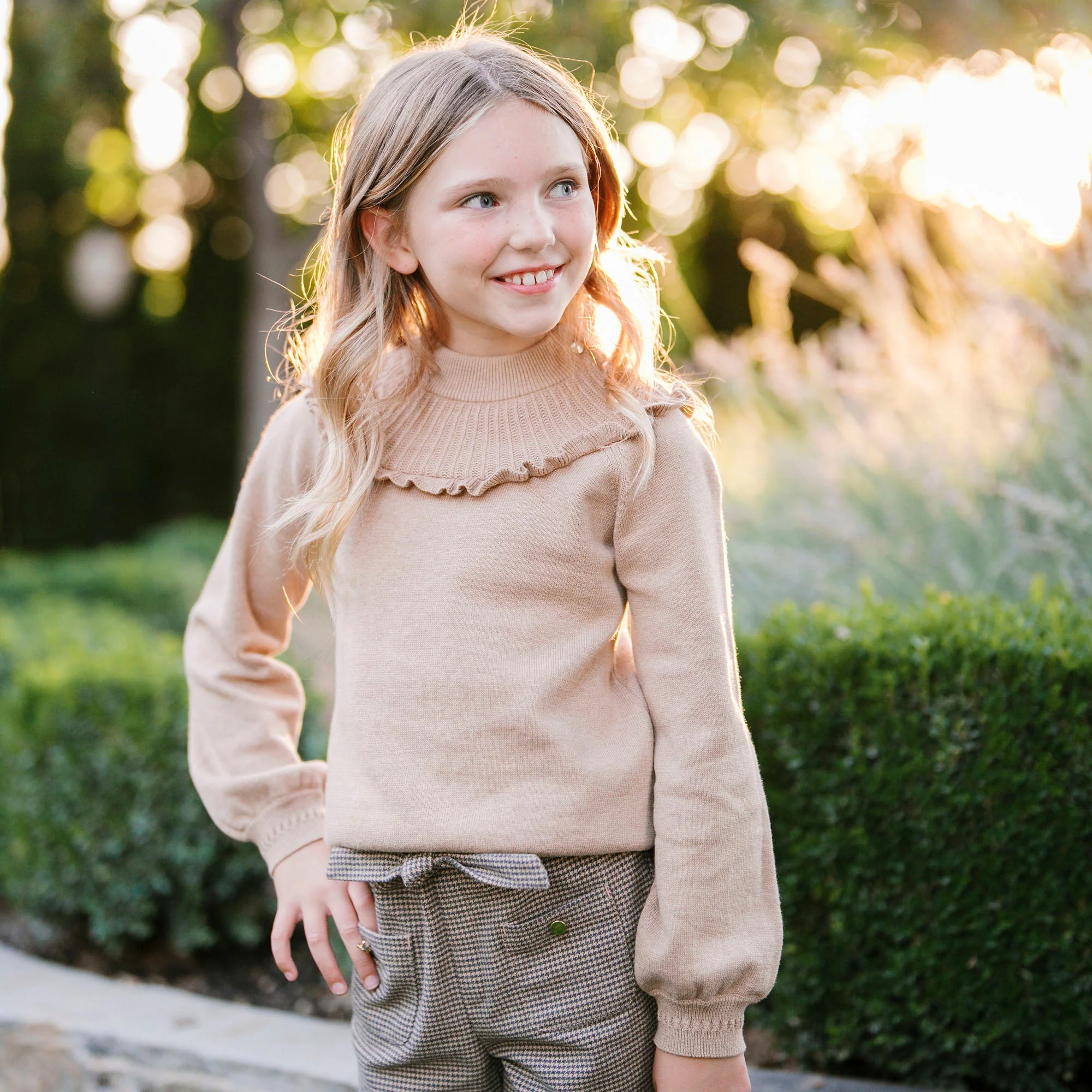 Hope & Henry Organic Mock Neck Ruffle Sweater - Image 6