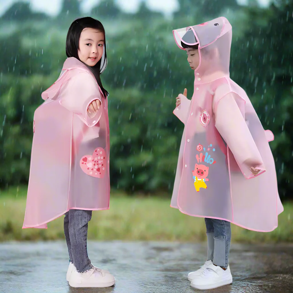 Ozznek Kids' Hooded Waterproof Raincoat- Lightweight & Durable - Image 2