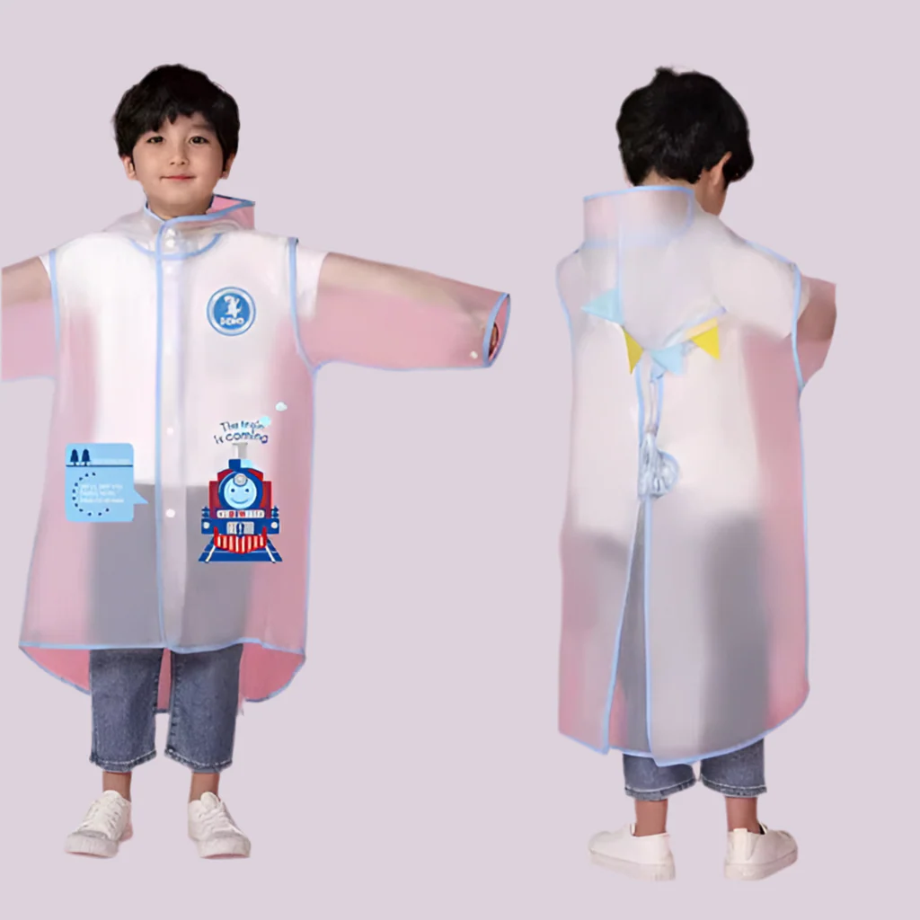 Ozznek Kids' Hooded Waterproof Raincoat- Lightweight & Durable - Image 4