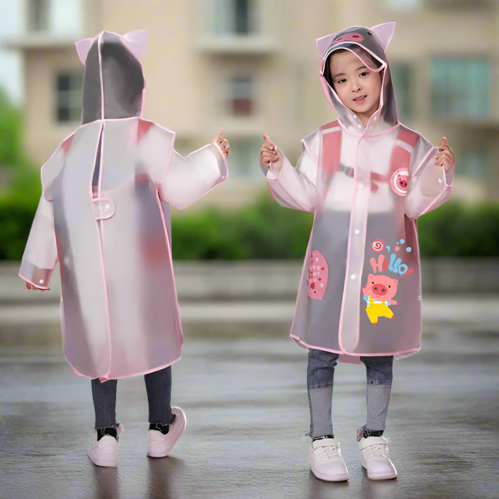 Ozznek Kids' Hooded Waterproof Raincoat- Lightweight & Durable - Image 5
