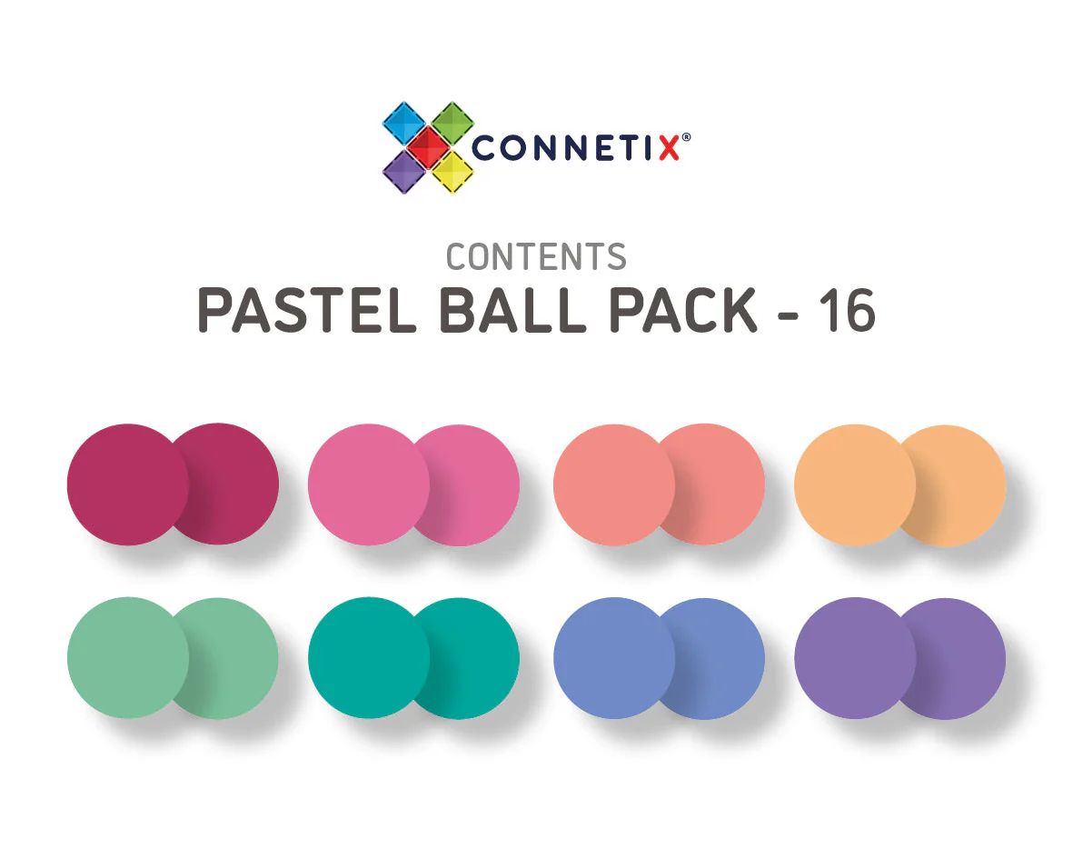 Connetix Magnetic Tiles | Pastel Replacement Ball Pack (16 pcs) - Image 5
